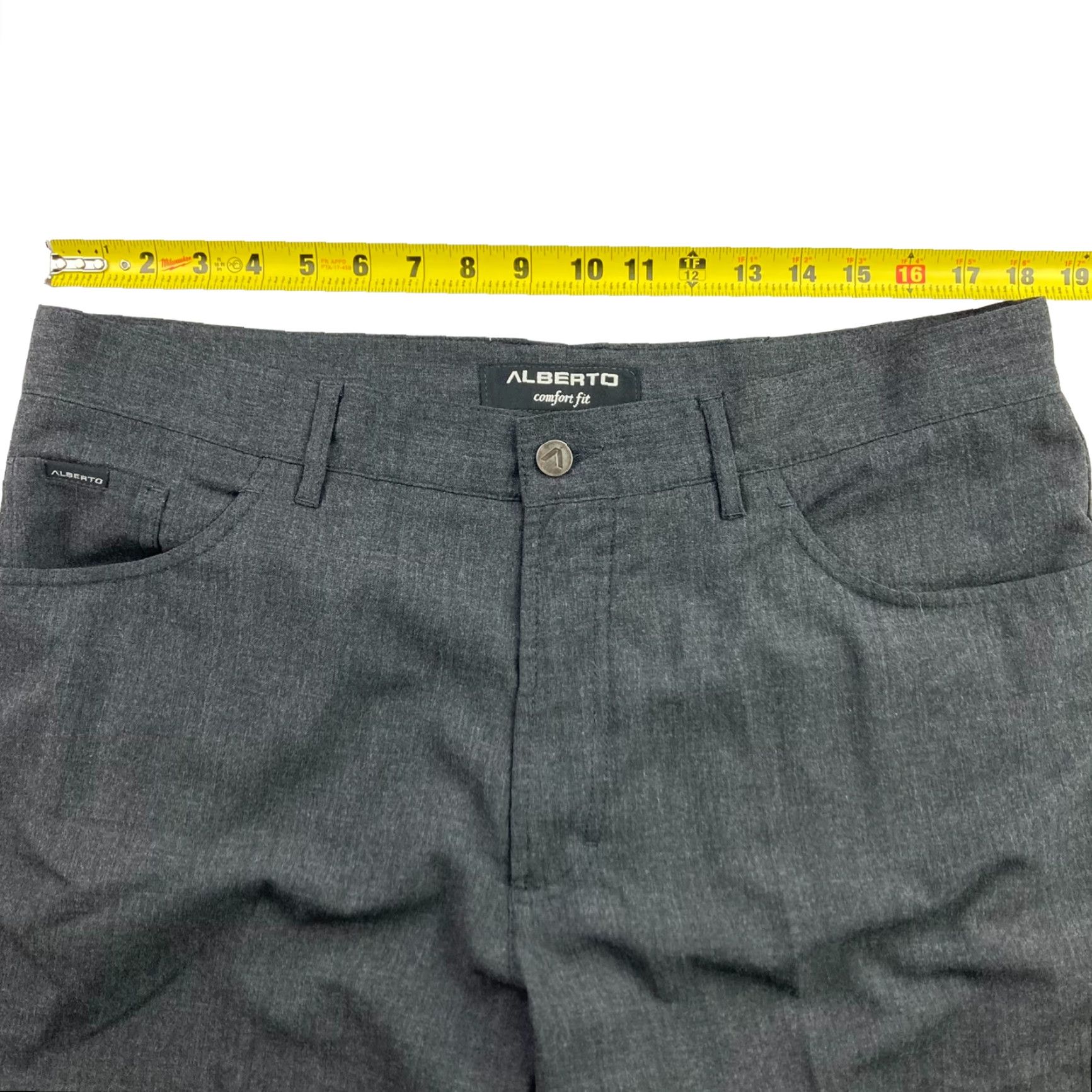 Vintage ALBERTO Men’s Dress Pants Flat Front Comfort Fit Dark Gray 38x26 Regular Waist 38 Inseam 26 Pants Mens Dress Pants Gray Flat Front Comfort Fit 38x26 Size US 38 / EU 54 - 5 Thumbnail