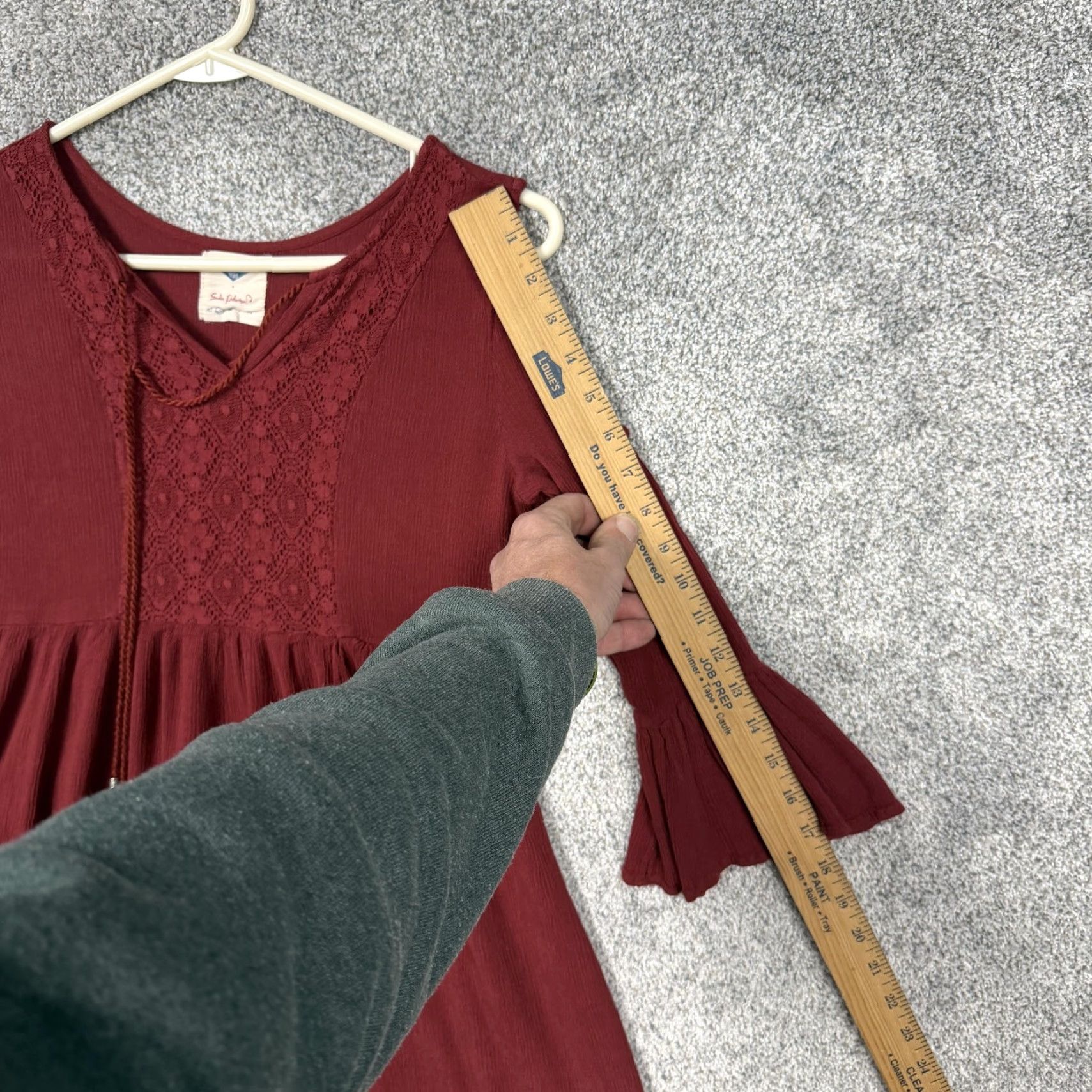 Vintage Wild Blue Sadie Robertson Tunic S Maroon Cold Shoulder Tassel Boho Fairycore Size S / US 4 / IT 40 - 3 Thumbnail