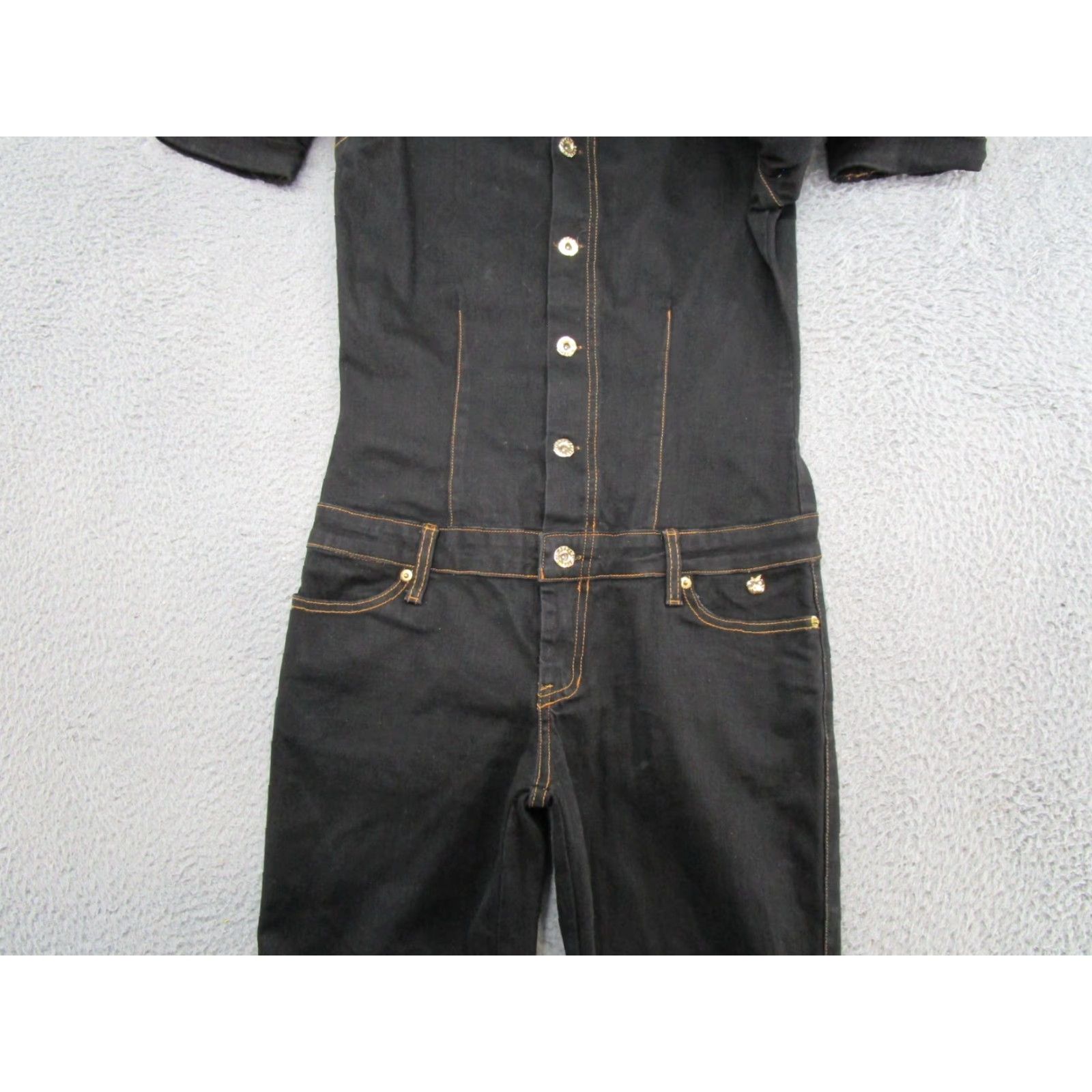 Vintage VINTAGE Apple Bottoms Jumpsuit One-Piece Denim Black Size 5/6 6 Coveralls Button Jumpsuit Women Size 28" / US 6 / IT 42 - 3 Thumbnail