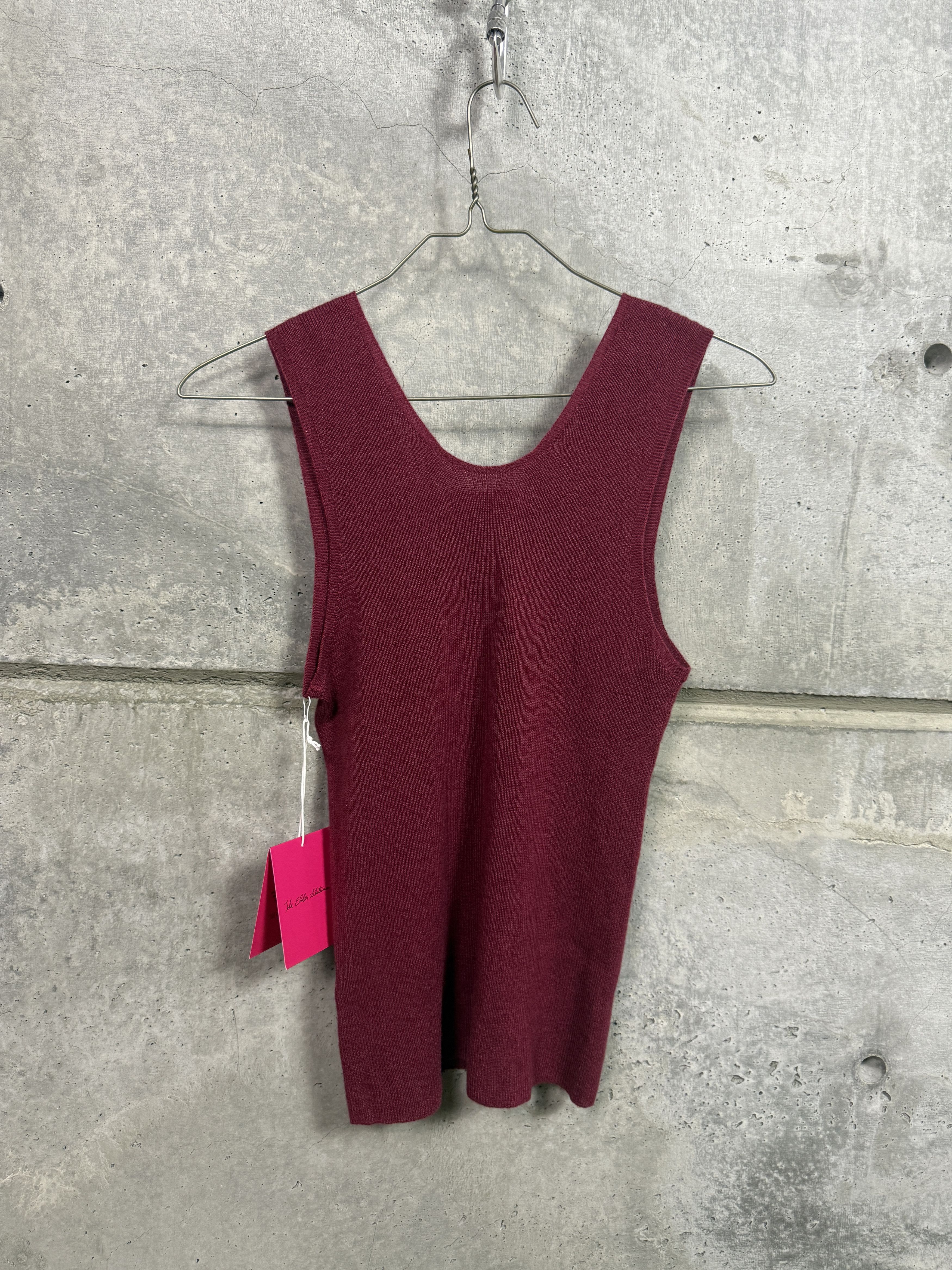 The Elder Statesman $395 The Elder Statesman Delicash Merlot Tank Top Size L / US 10 / IT 46 - 5 Thumbnail