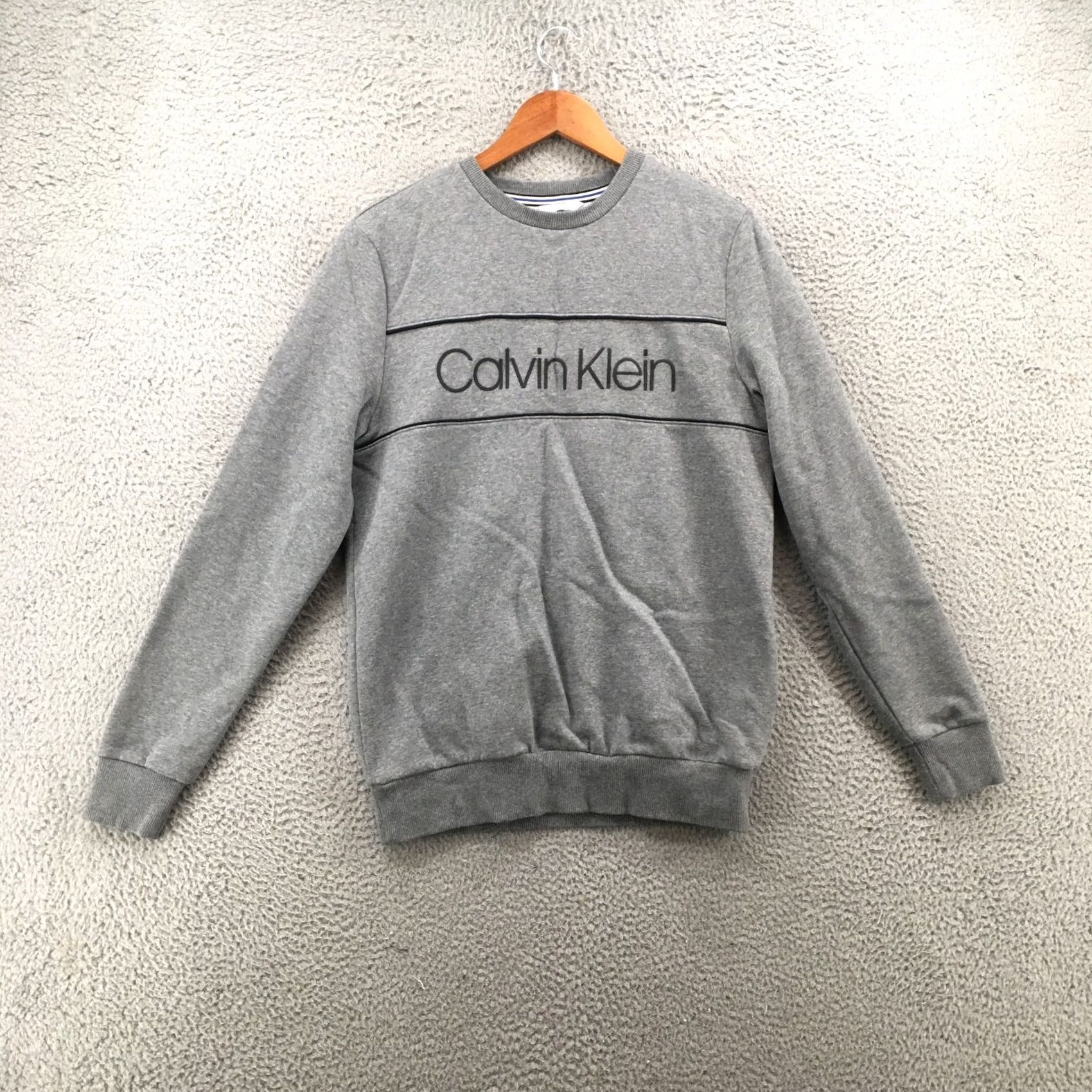 Calvin Klein Calvin Klein Sweatshirt Mens Small Crew Neck Long Sleeve Graphic Logo Gray Size US S / EU 44-46 / 1 - 2 Thumbnail
