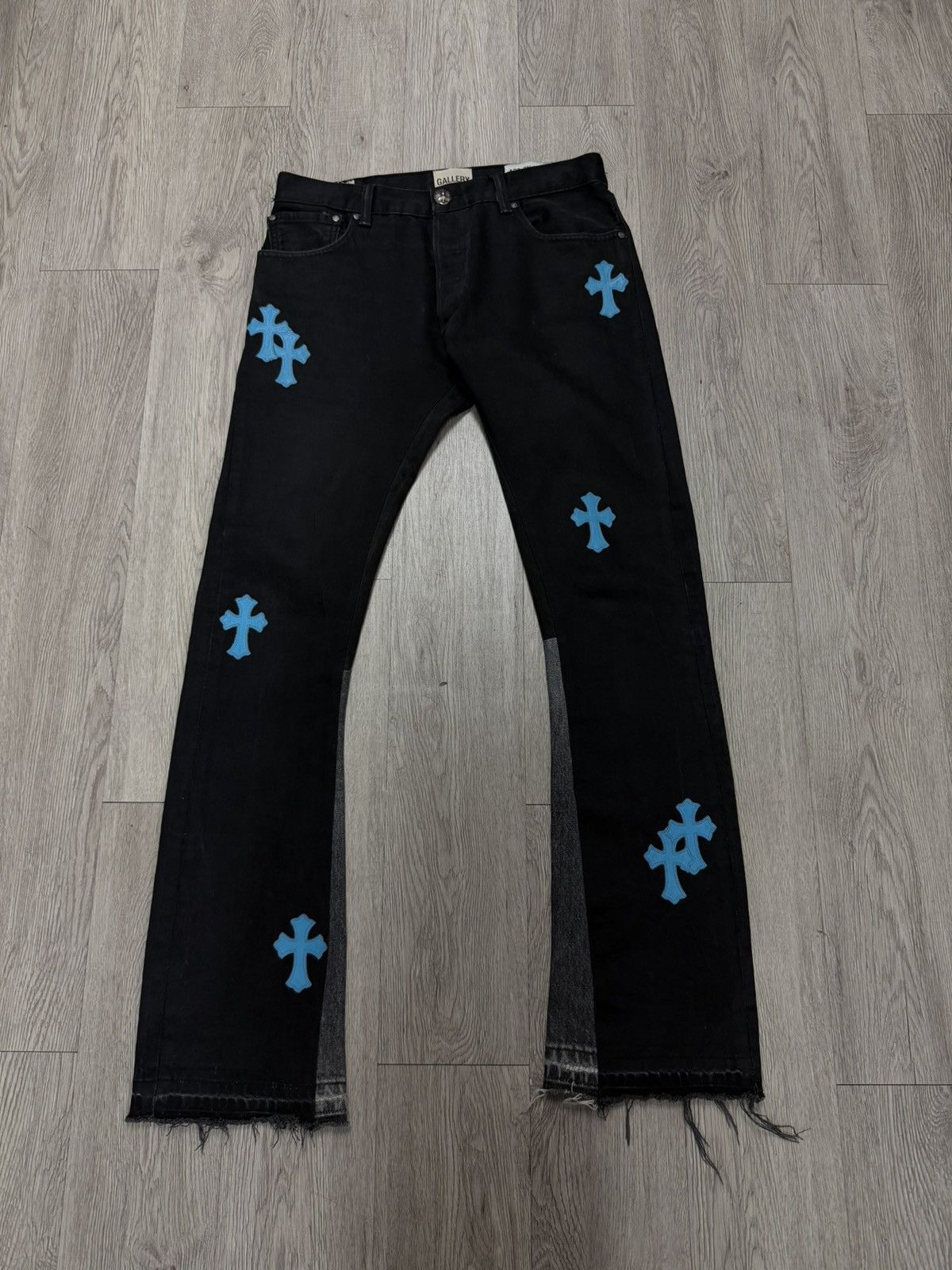 Chrome Hearts × Gallery Dept. Chrome Hearts x Gallery Black Flare Blue Patch Jeans Size US 32 / EU 48 - 1 Thumbnail