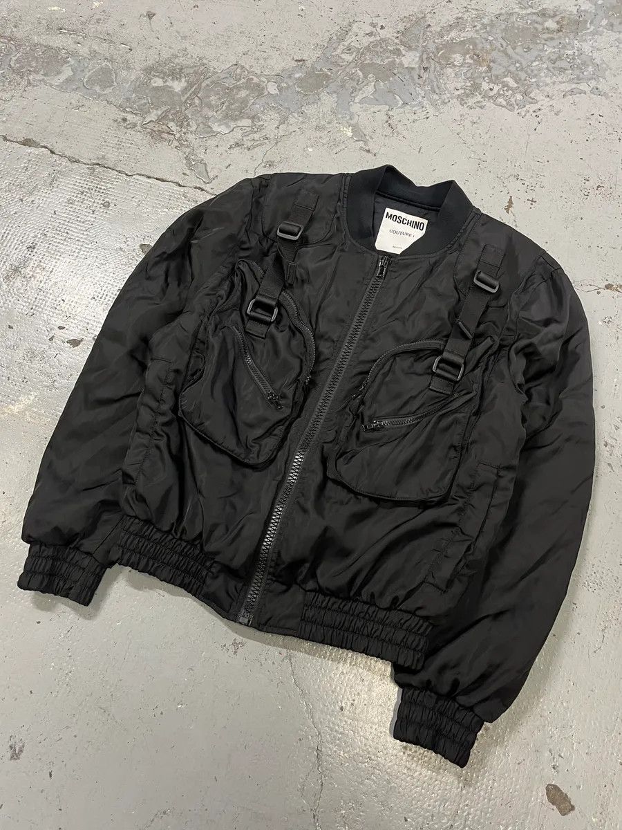 Moschino FW2020 Moschino Technical Multi-Pocket Black Bomber Jacket Size US M / EU 48-50 / 2 - 4 Thumbnail
