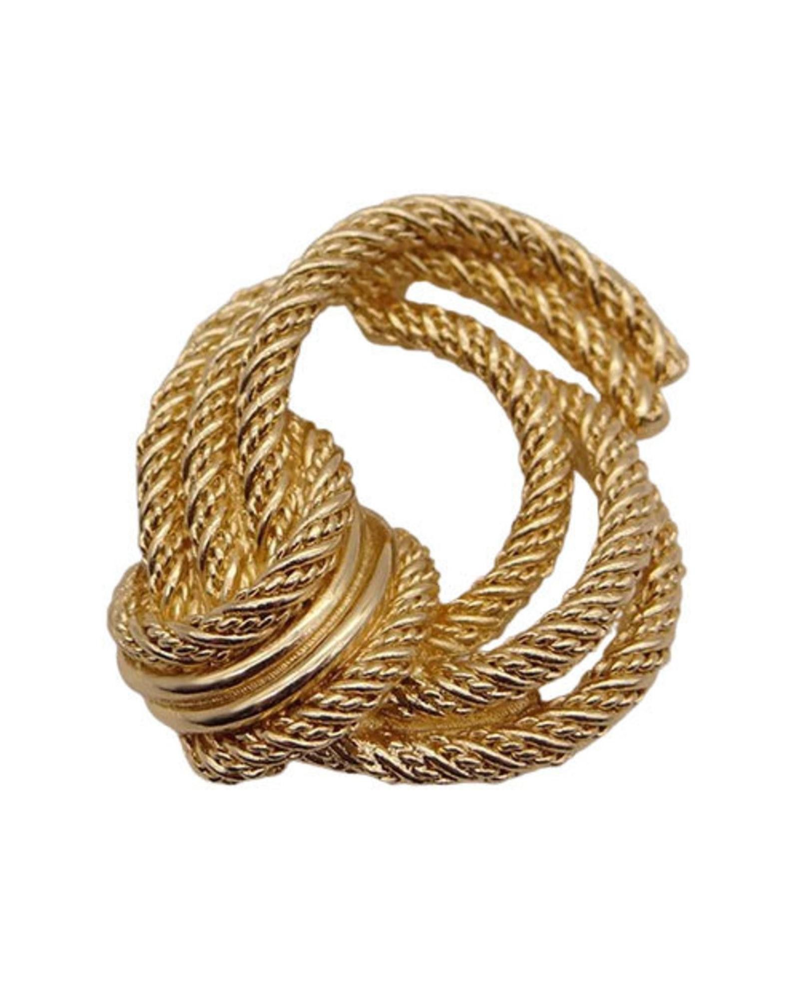 image of Dior Feminine Gold Metal Brooch By A Well-Known Designer, Women's