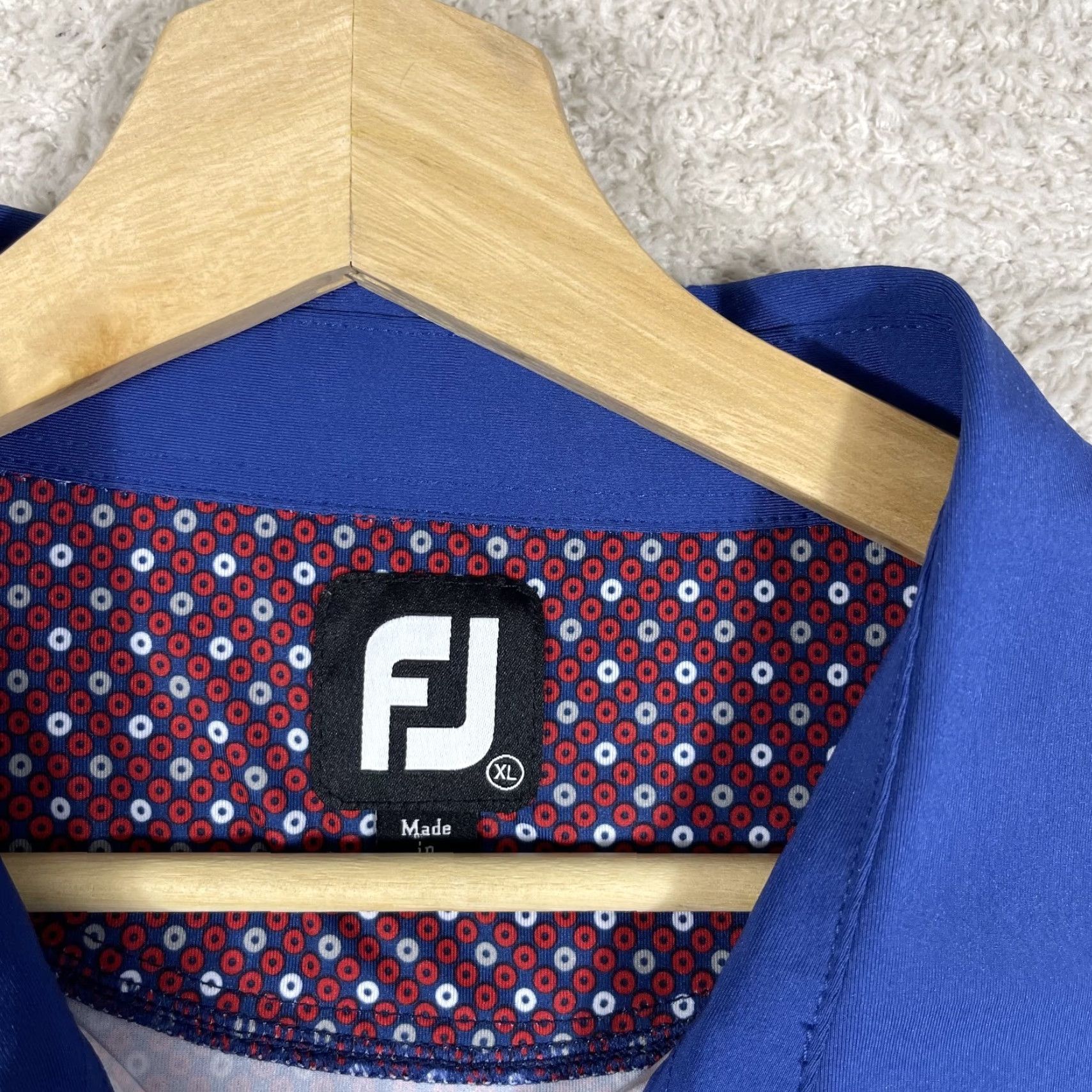 Footjoy FootJoy Polo Shirt Mens XL Circle Print FootJoy Lisle Floral Performance Clinton CC Polo Short Sleeve Multicolor Jungle Leaf Print Lisle Golf Men XL Size US XL / EU 56 / 4 - 4 Thumbnail