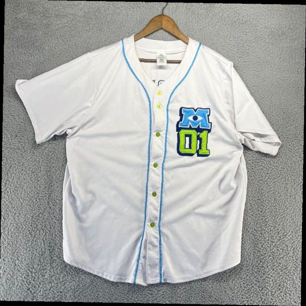 New XL Disney Pixar Monster’s Inc Mike store Wazowski Baseball Jersey