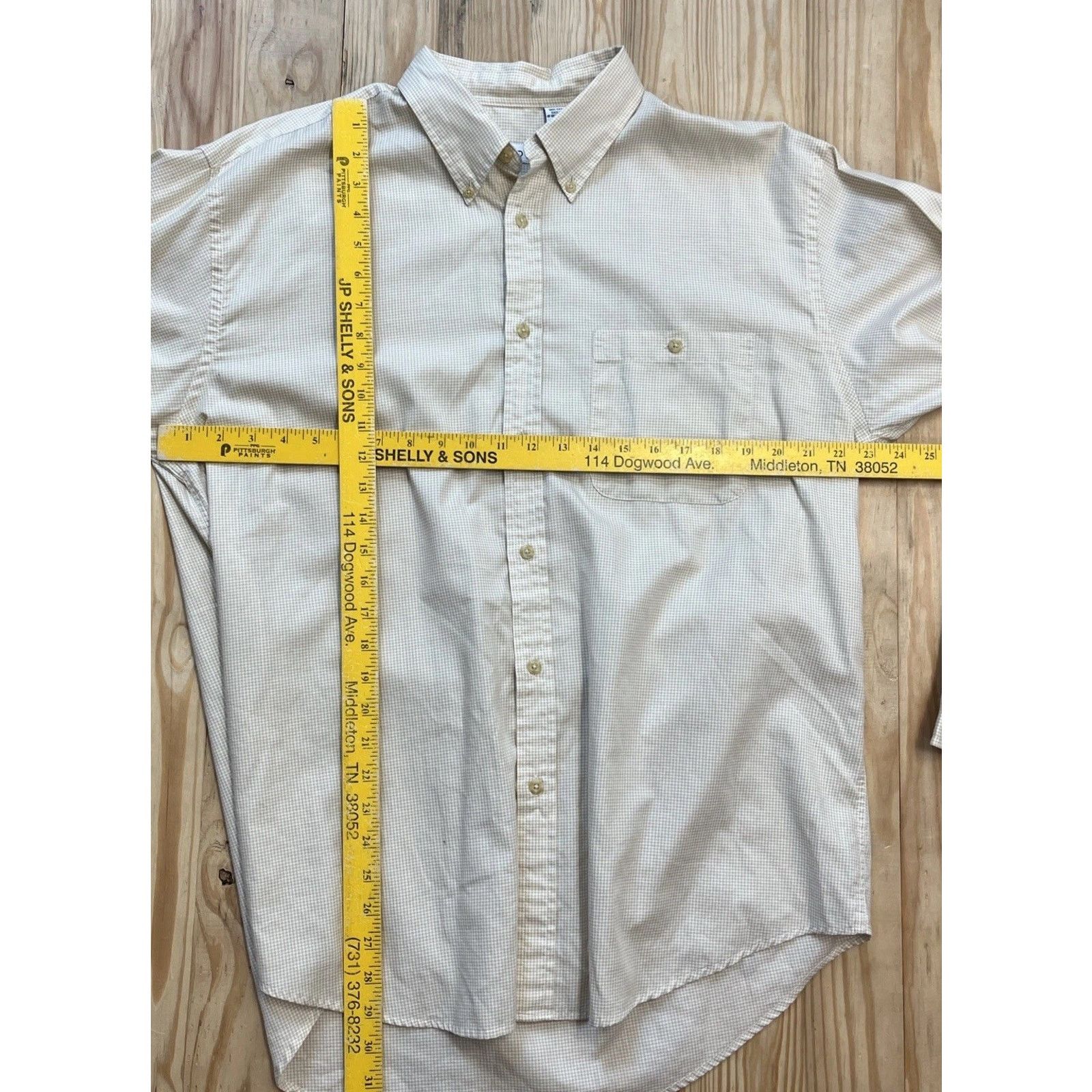 Izod IZOD Shirt Mens L Yellow Check Long Sleeve Size US L / EU 52-54 / 3 - 6 Thumbnail