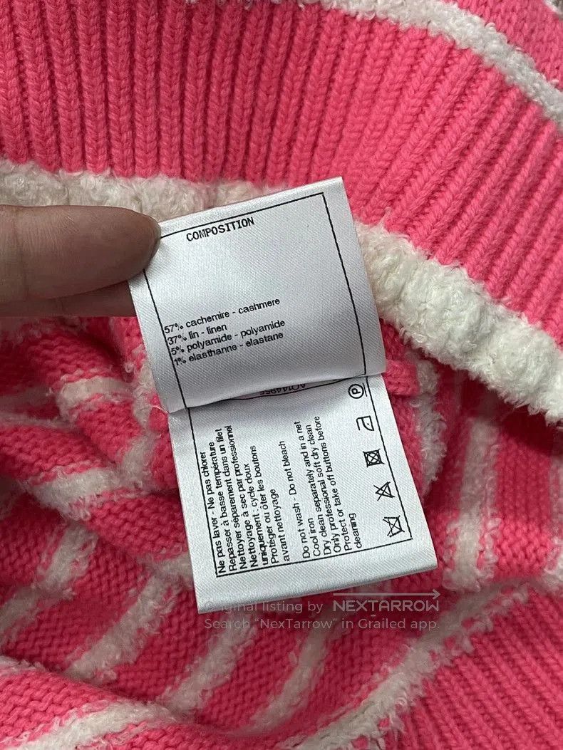 Chanel Chanel Pink Striped Short Sleeve Knit Top. Size US S / EU 44-46 / 1 - 7 Thumbnail
