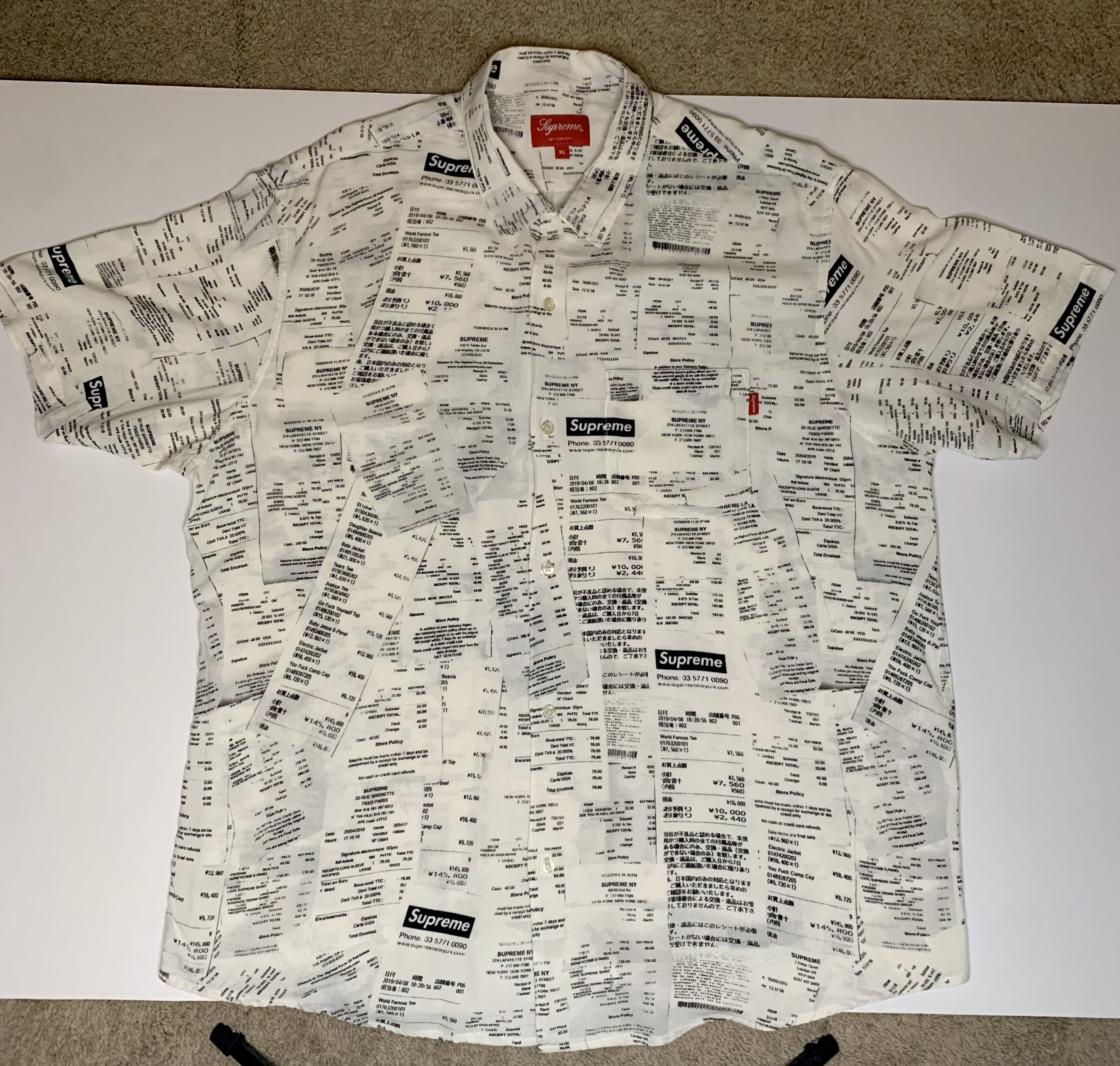 日本産 Rayon Supreme Shirt Receipts White トップス Rayon S/S ...