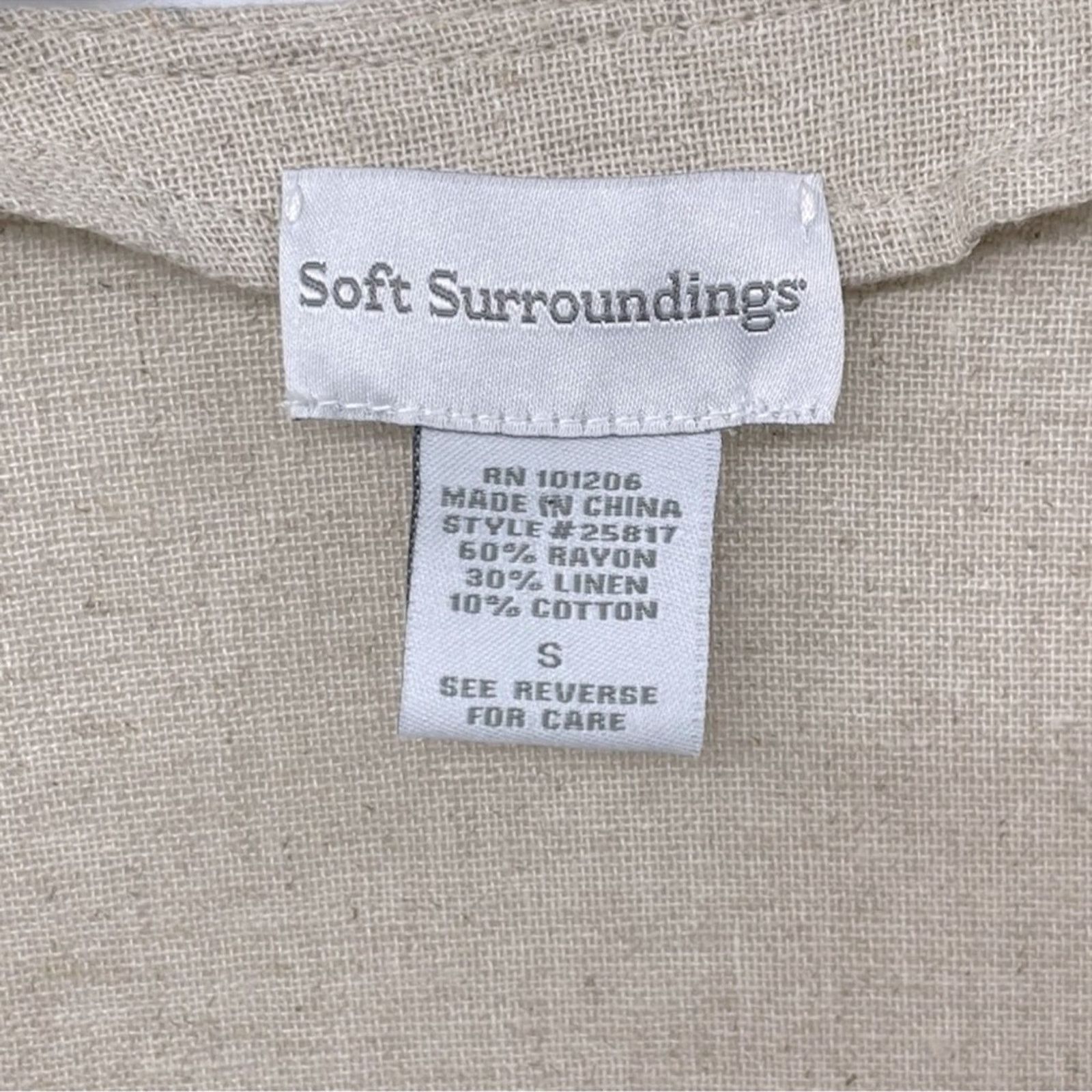Soft Surroundings Soft Surroundings Linen Embroidered Cardigan Size S / US 4 / IT 40 - 3 Thumbnail