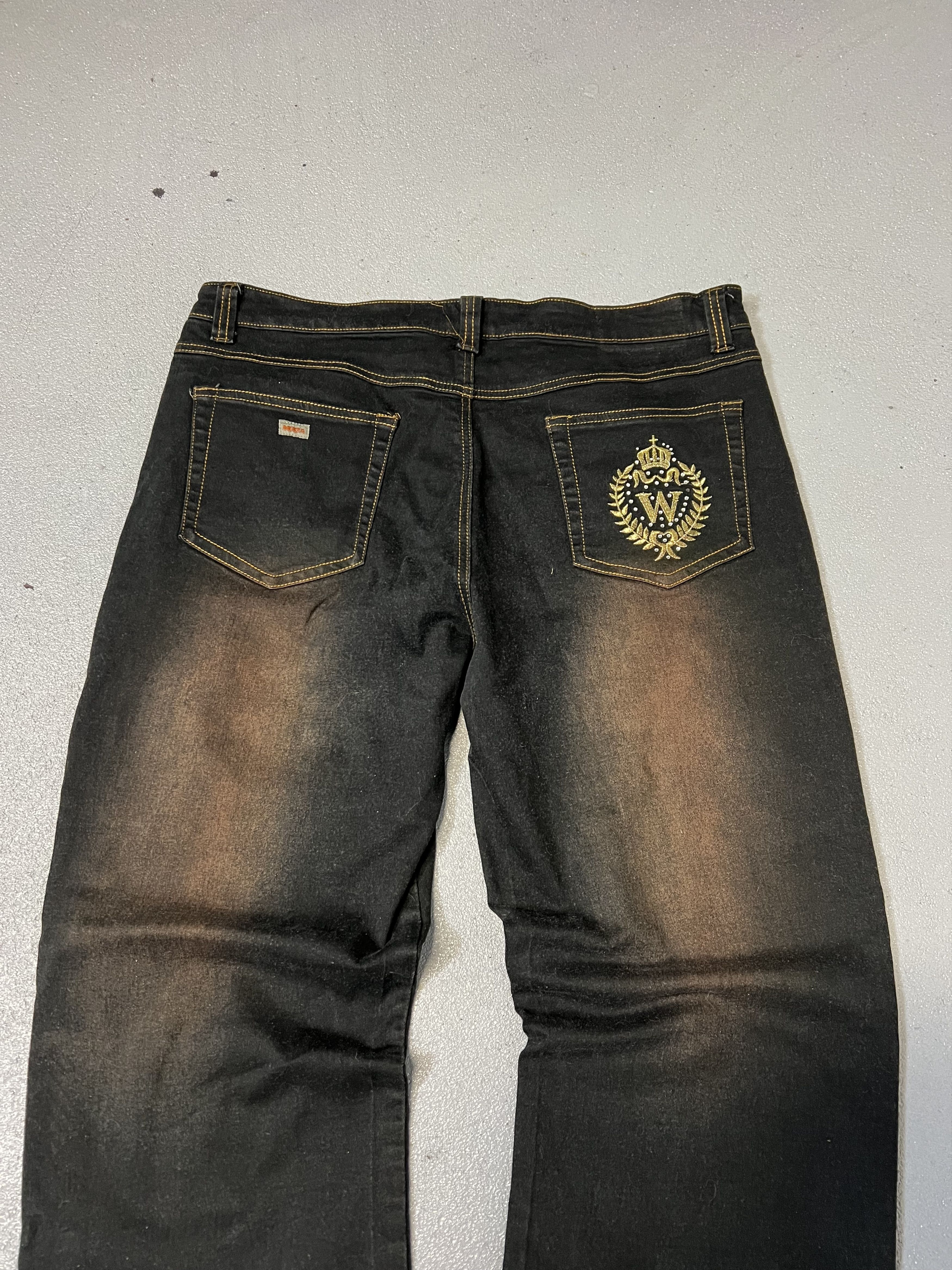 If Six Was Nine × JNCO × Japanese Brand Vintage baggy wide-leg mudwash jeans Size US 35 - 3 Thumbnail