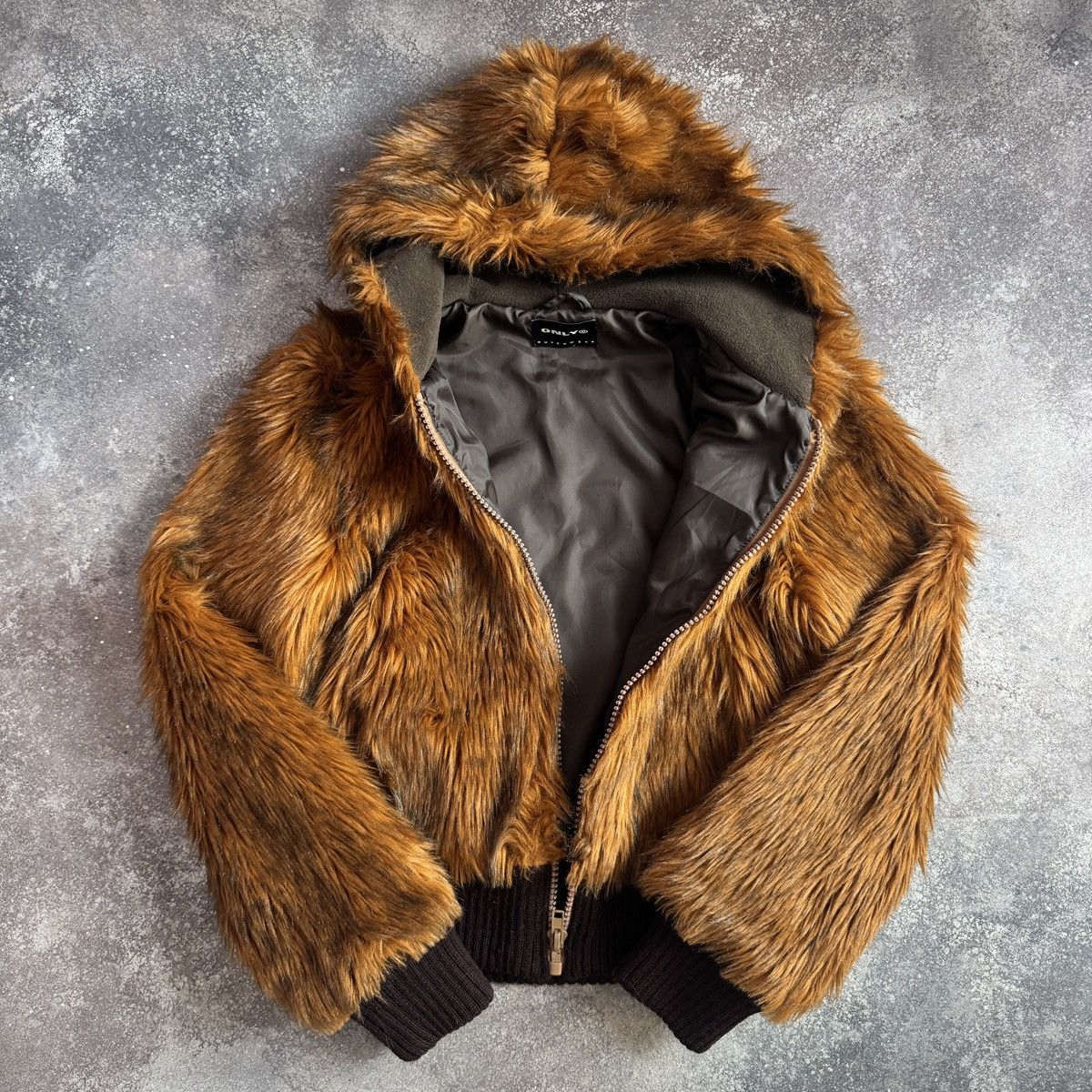 20471120 Y2K Vintage Faux Fur Fuzzy Hooded Bomber Jacket Size M / US 6-8 / IT 42-44 - 7 Thumbnail