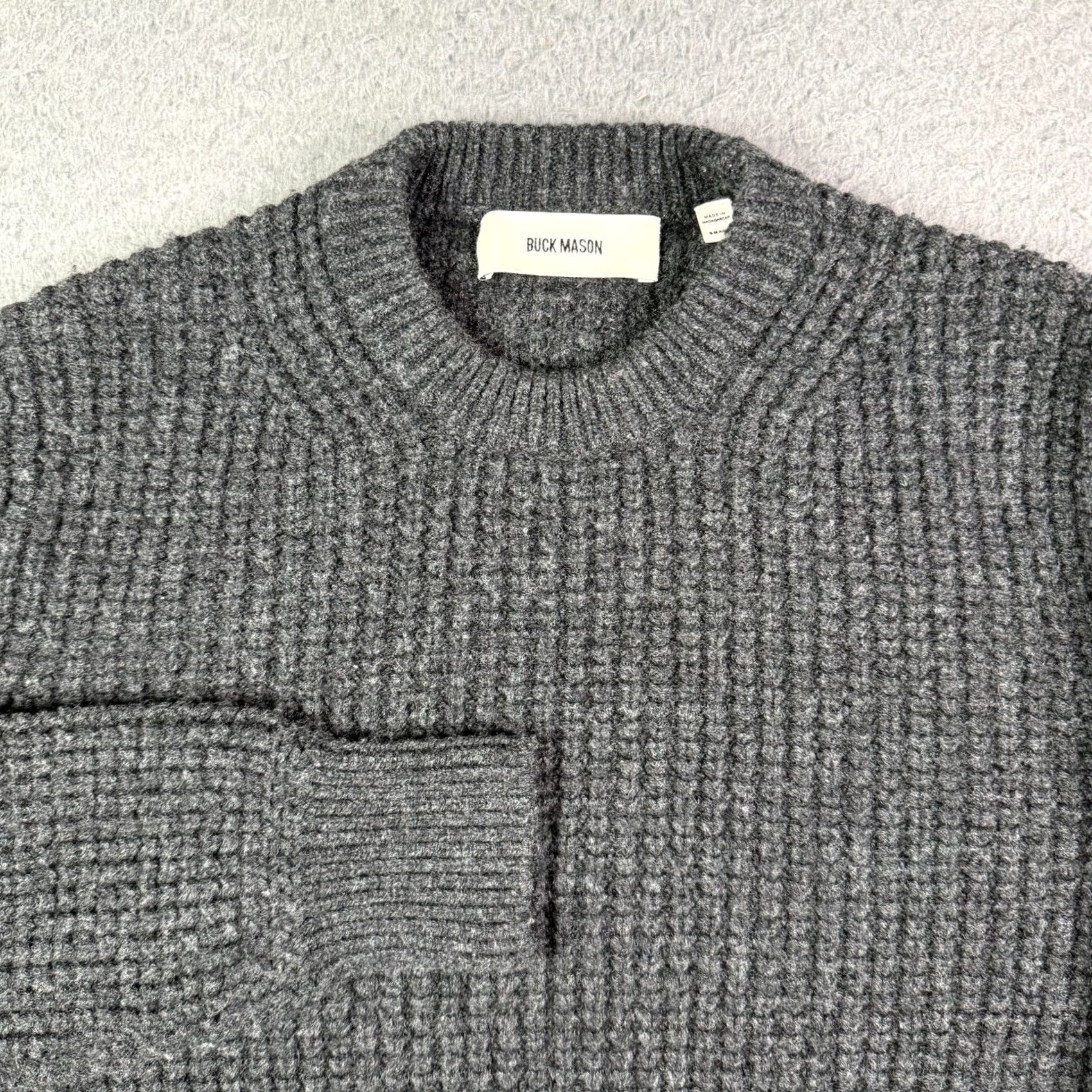 Buck Mason Buck Mason Mens Small Gray Herdsman Crew Sweater Merino Wool Cashmere Blend Size US S / EU 44-46 / 1 - 2 Thumbnail