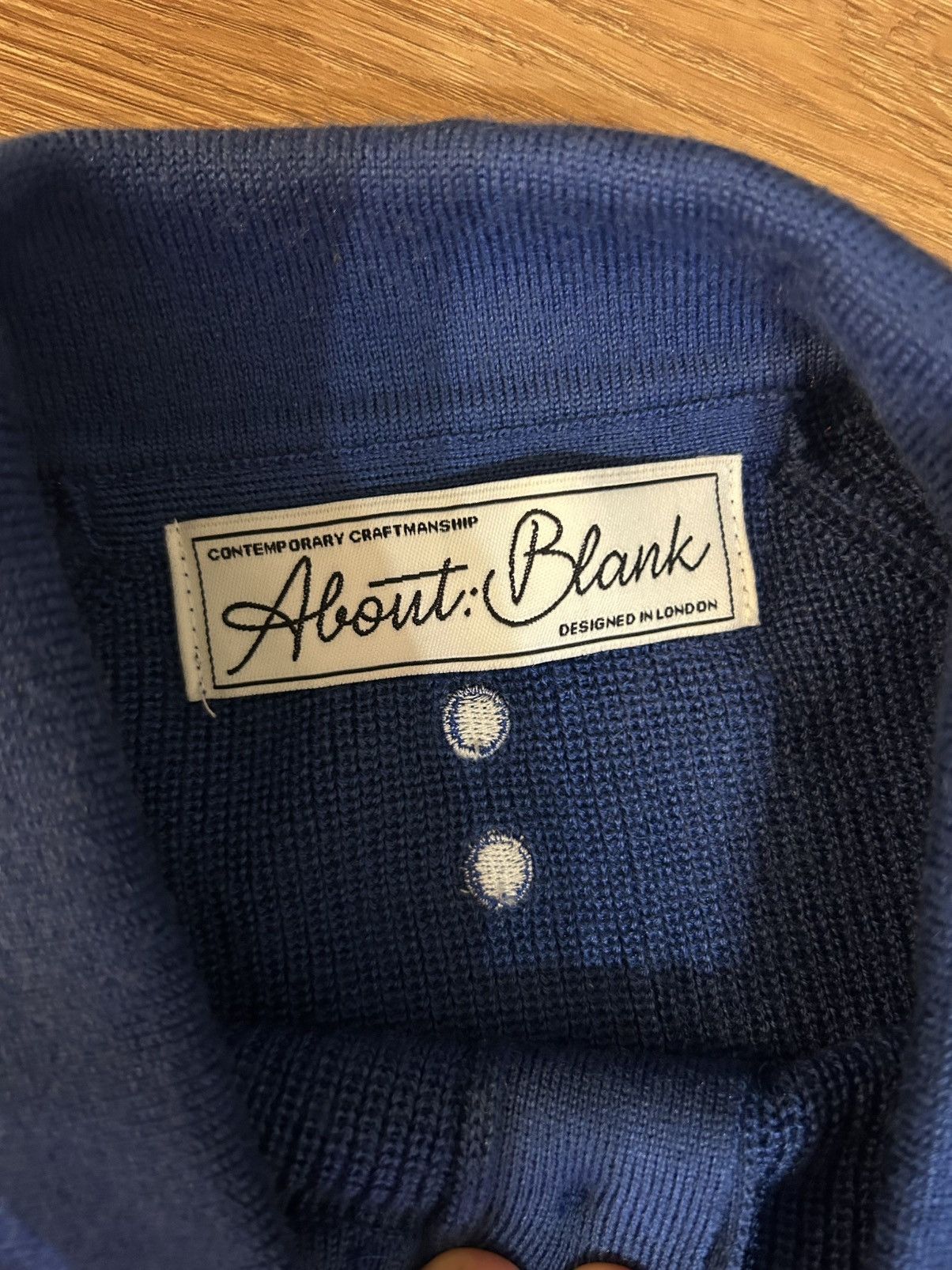 About:Blank About:blank Long Sleeve Knitted Polo Estate Blue Size US L / EU 52-54 / 3 - 2 Thumbnail