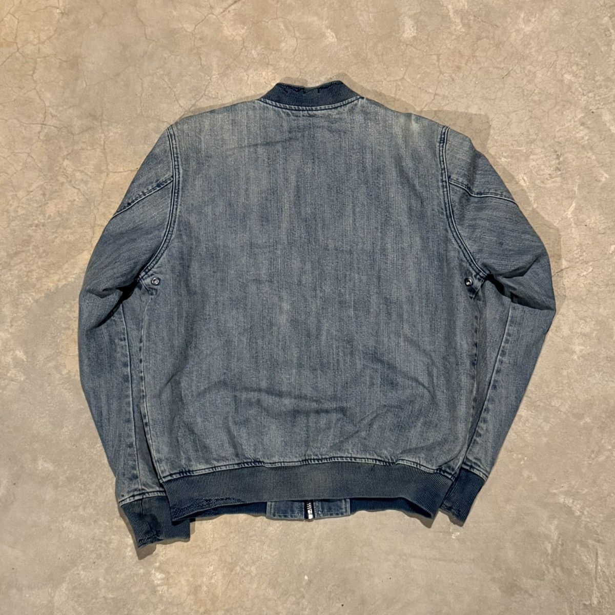 Diesel Vintage Diesel Faded Denim Reversible Bomber Jacket Grunge Size US L / EU 52-54 / 3 - 9 Thumbnail