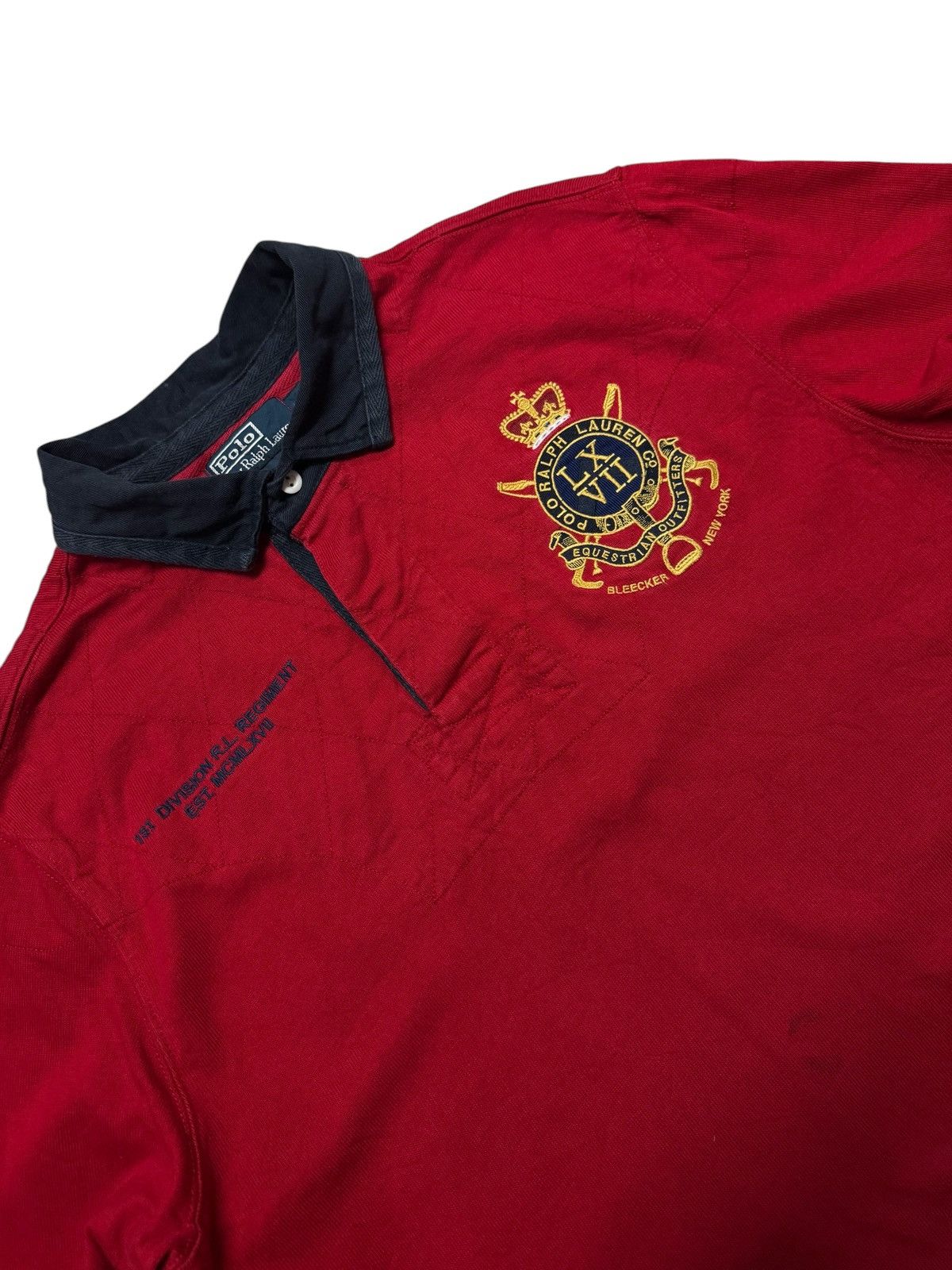 Polo Ralph Lauren VINTAGE 90's POLO RALPH LAUREN BLEECKER NEW YORK 3 POLO RED Size US XL / EU 56 / 4 - 1 Thumbnail