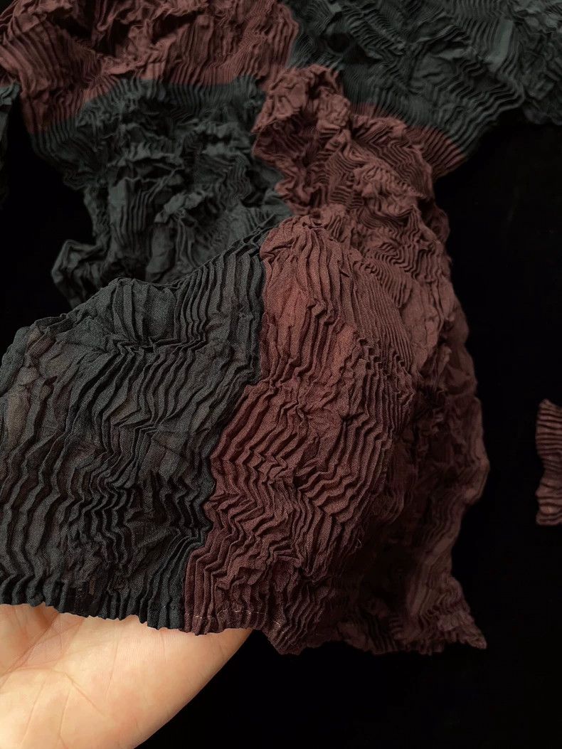 Issey Miyake Issey Miyake Long-sleeved top with brown and black main co Size L / US 10 / IT 46 - 4 Thumbnail