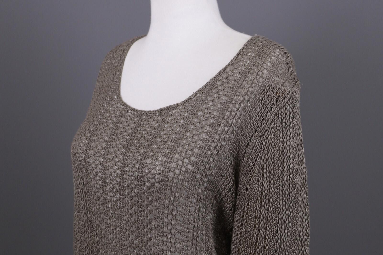 Oscar De La Renta Oska Brown Lagenlook Relaxed Linen Sweater Size 2 / M Size XS / US 0-2 / IT 36-38 - 8 Thumbnail