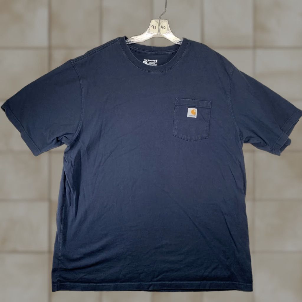 Carhartt VINTAGE Carhartt Mens Navy 2XLT TALL Short Sleeve T-Shirt Loose Fit All Cotton Size US XXL / EU 58 / 5 - 1 Thumbnail