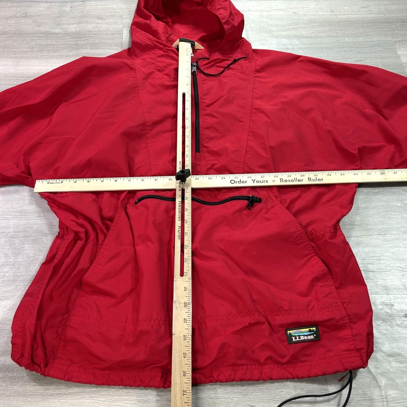 Vintage VTG LL Bean Jacket Mens Large Red Hooded Anorak 1/4 Zip Pullover Windbreaker Jacket Size US L / EU 52-54 / 3 - 7 Thumbnail