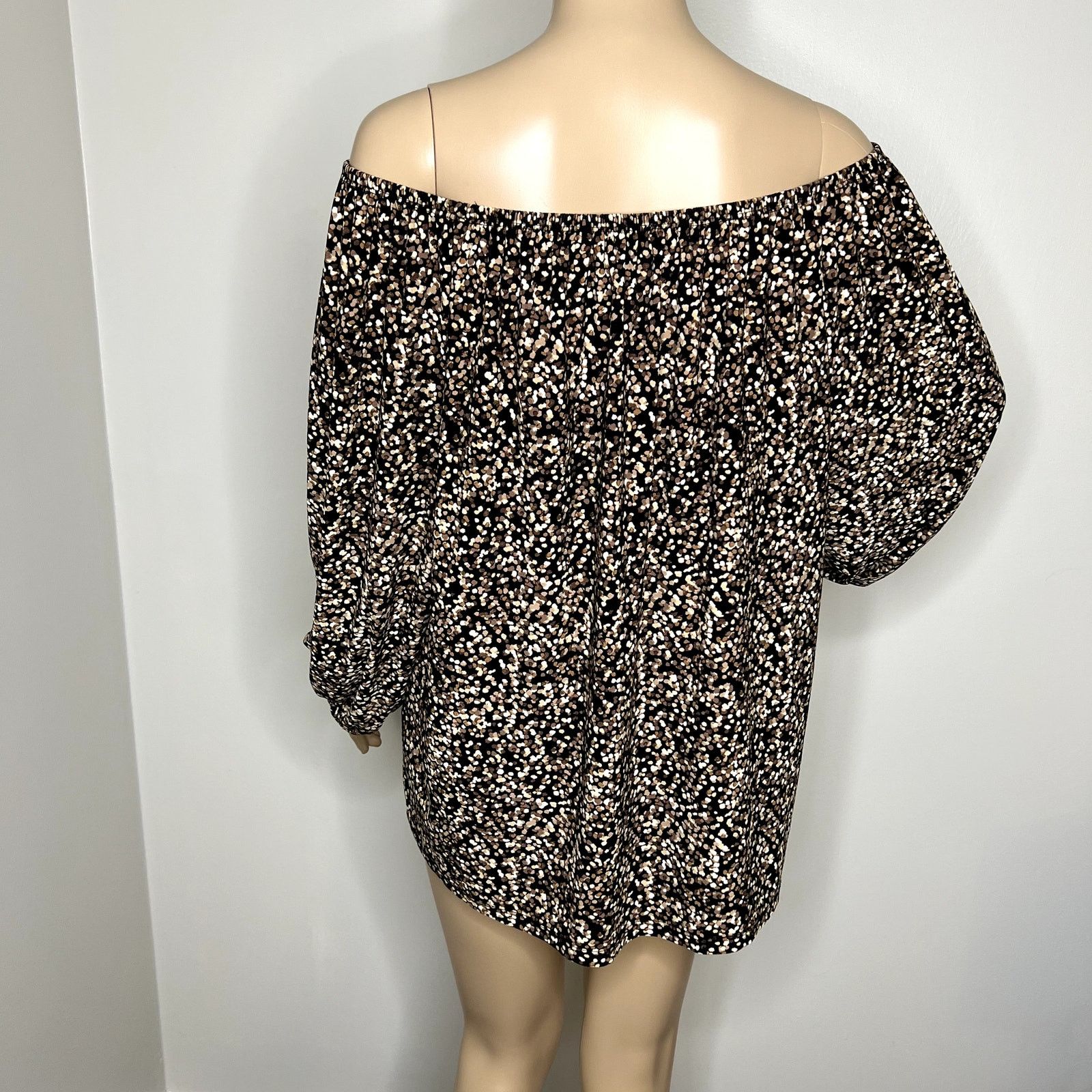 Anne Klein Anne Klein Polka Dot Off Shoulder Top Size XL / US 12-14 / IT 48-50 - 3 Thumbnail