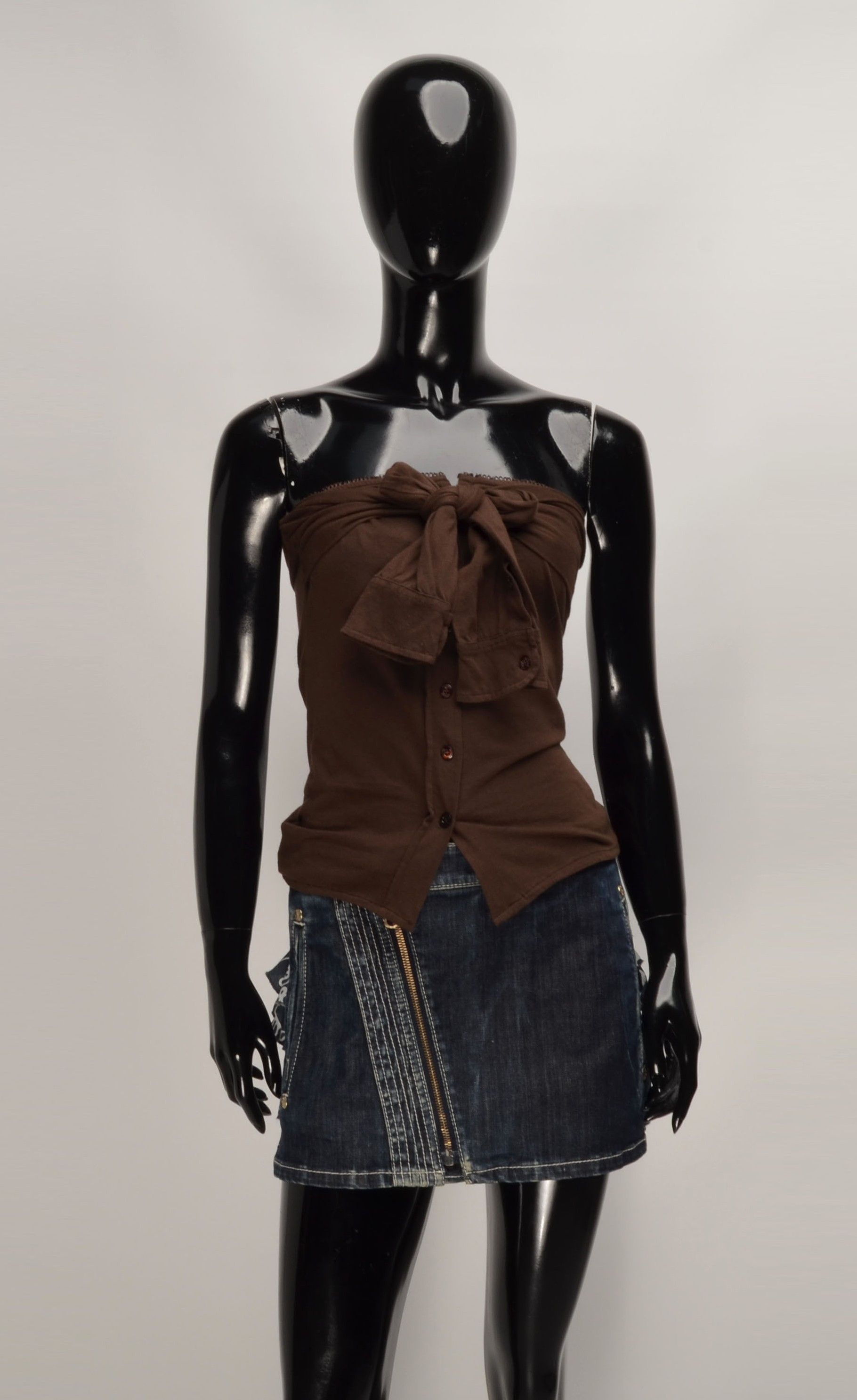 Other Y2K Plums Coquette Tube Top with Tie-Up Faux Sleeves Size S / US 4 / IT 40 - 1 Thumbnail