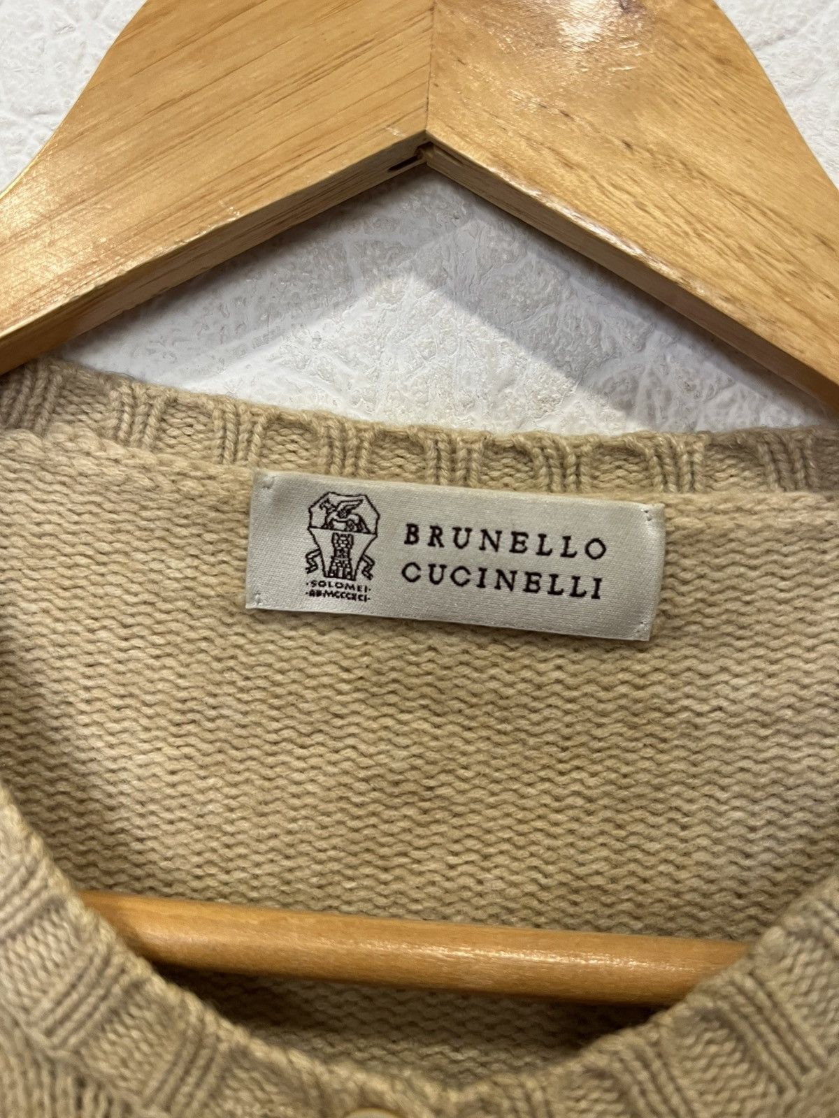 Brunello Cucinelli Brunello Cucinelli Beige Womens Cardigan Cashmere Size L / US 10 / IT 46 - 7 Thumbnail