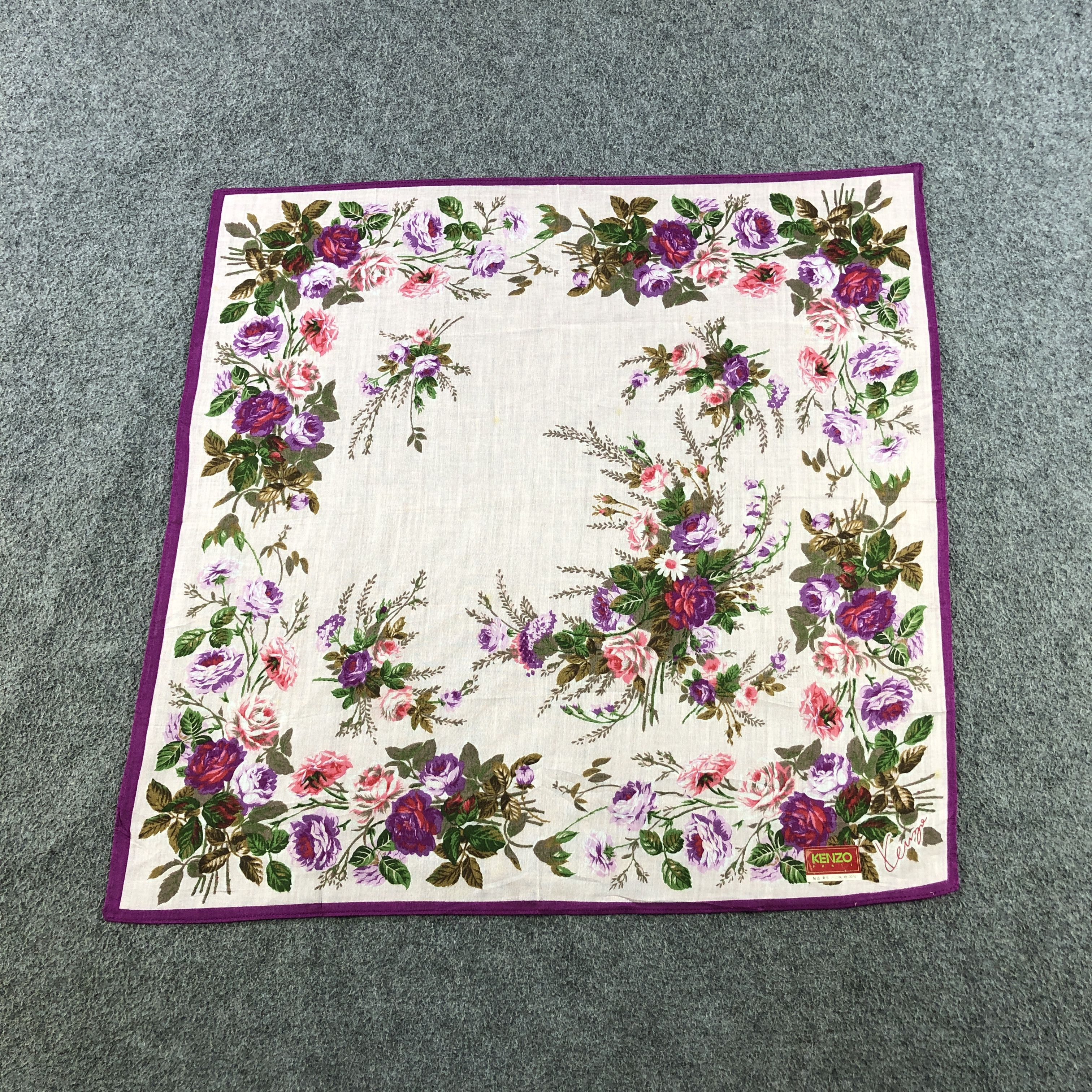 Kenzo Kenzo Floral Handkerchief Neckerchief Bandana H2354 Size ONE SIZE - 2 Thumbnail