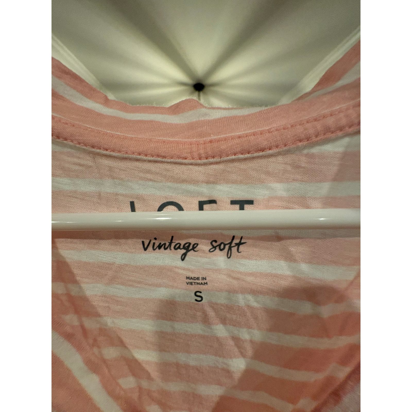 Loft LOFT Vintage Soft Pink & White Striped Tee Size Small Size S / US 4 / IT 40 - 2 Thumbnail