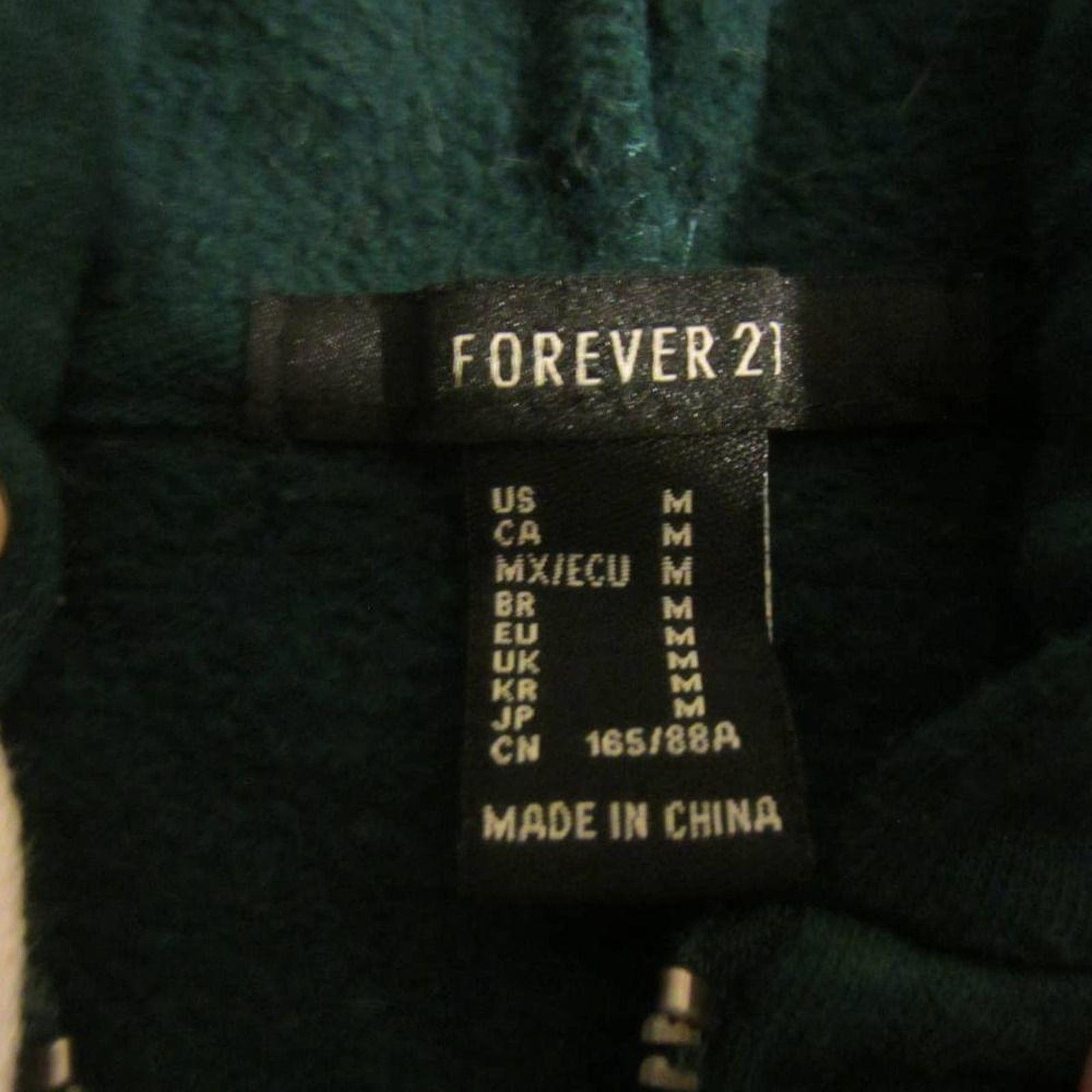 Forever 21 Cozy Streetwear Teal Cropped Zip Hoodie Forever 21 Medium Size M / US 6-8 / IT 42-44 - 3 Thumbnail