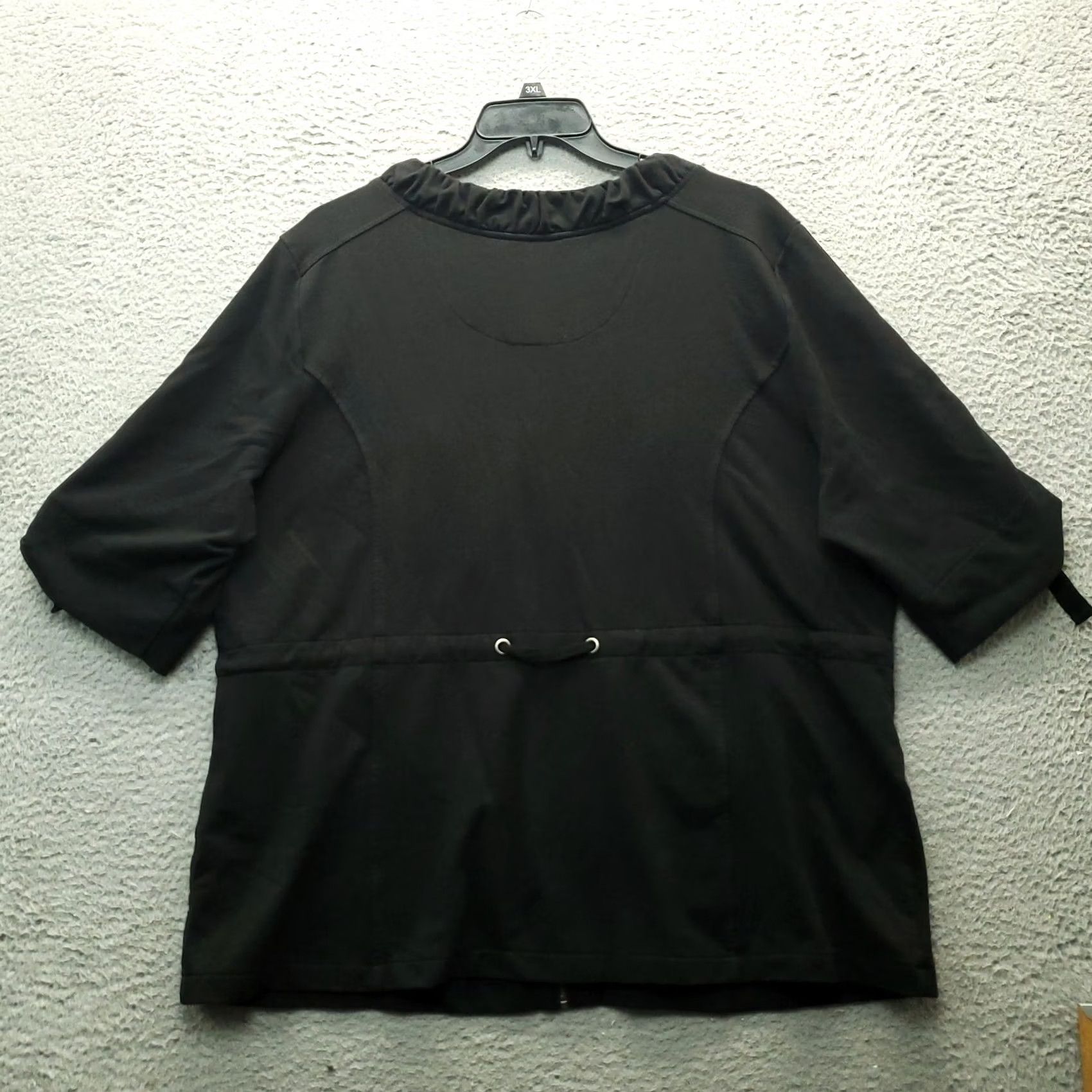 Vintage Christopher & Banks Jacket Women 2X Black Tie Waist Pleated Neck Flap Pockets Jacket Size XXL / US 16-18 / IT 52-54 - 2 Thumbnail