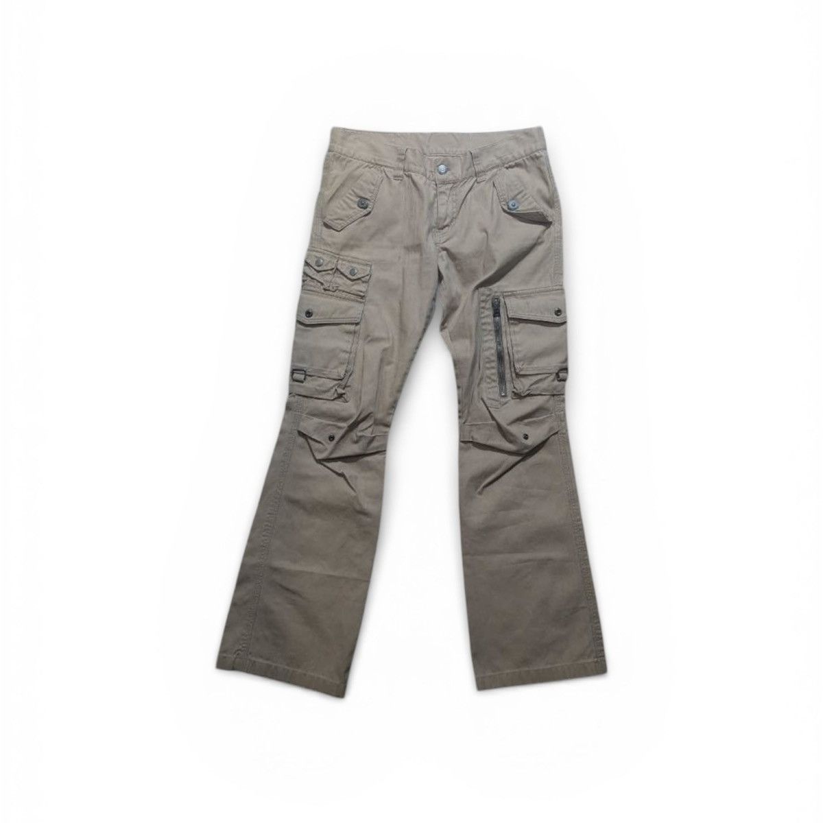 Tornado Mart Tornado Mart Flared Multi-Pocket Cargo Pants Size US 31 - 1 Thumbnail