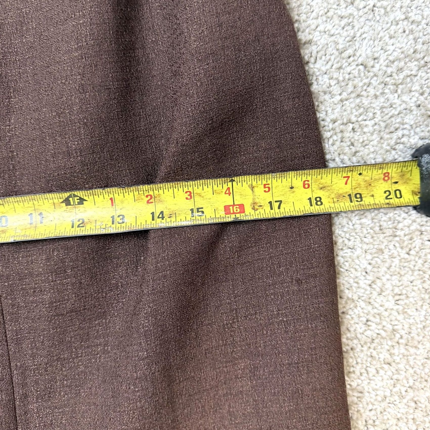 Vintage VINTAGE Le Suit Skirt Womens 10 Brown Twill Pencil Midi Lined Back Slit Office Size 32" / US 10 / IT 46 - 6 Thumbnail