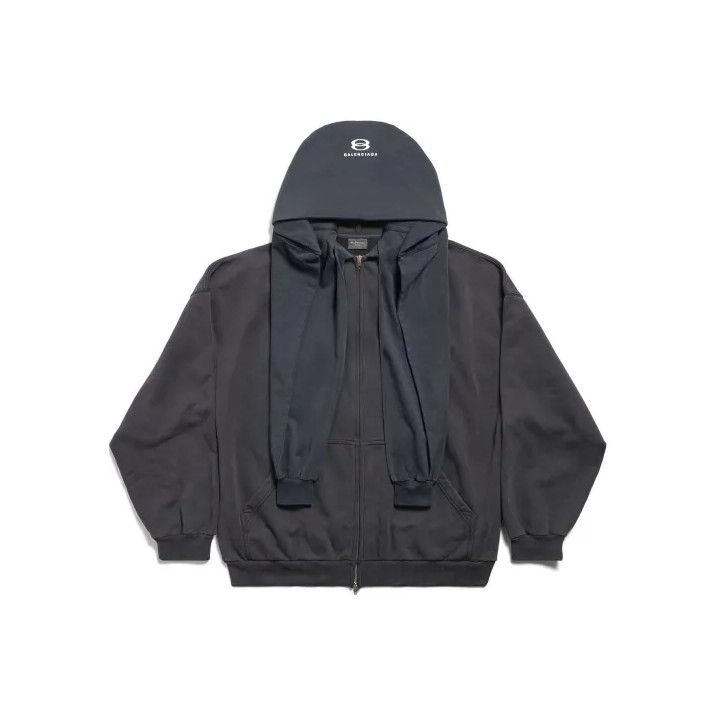 Balenciaga Balenciaga FW24 Logo Hoodie with Zip and Hood Size US L / EU 52-54 / 3 - 1 Thumbnail