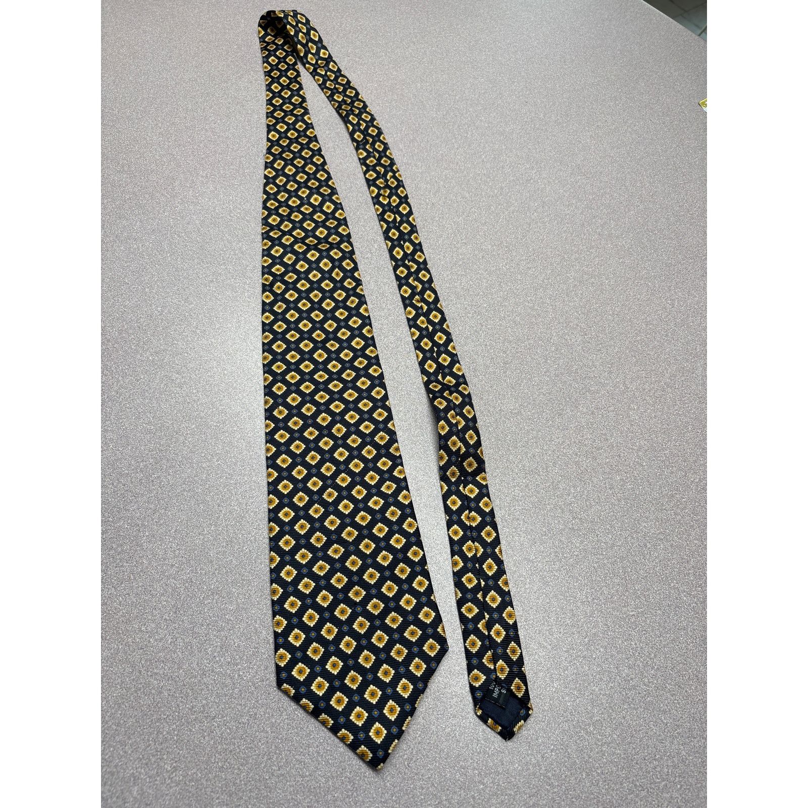 Other jsaco Navy Blue and Gold Geometric Silk Tie Size ONE SIZE - 1 Thumbnail