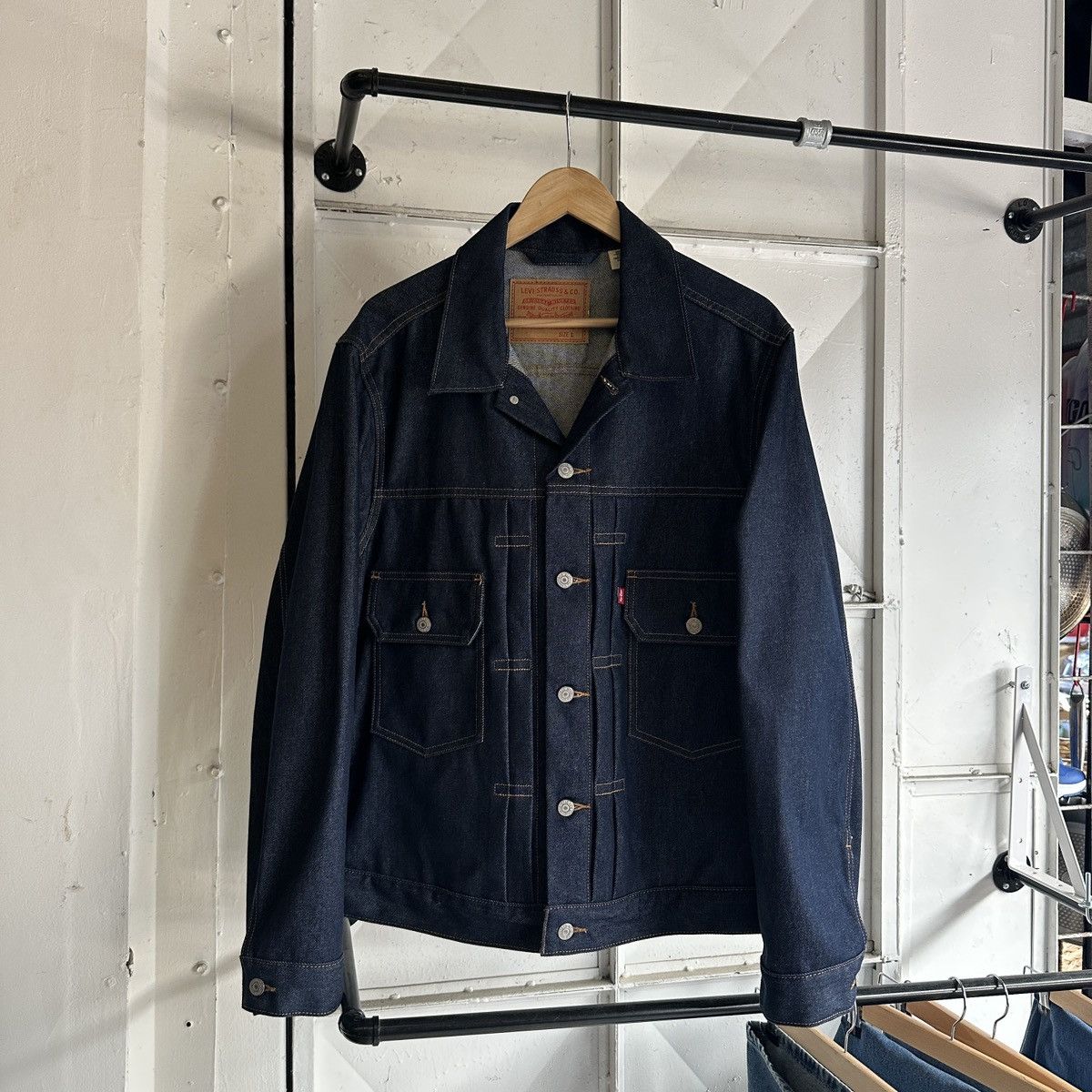 DENIM TEARS × Levi's Sample Denim Tears Levi's Type II Raw Denim Jacket Size US L / EU 52-54 / 3 - 1 Thumbnail