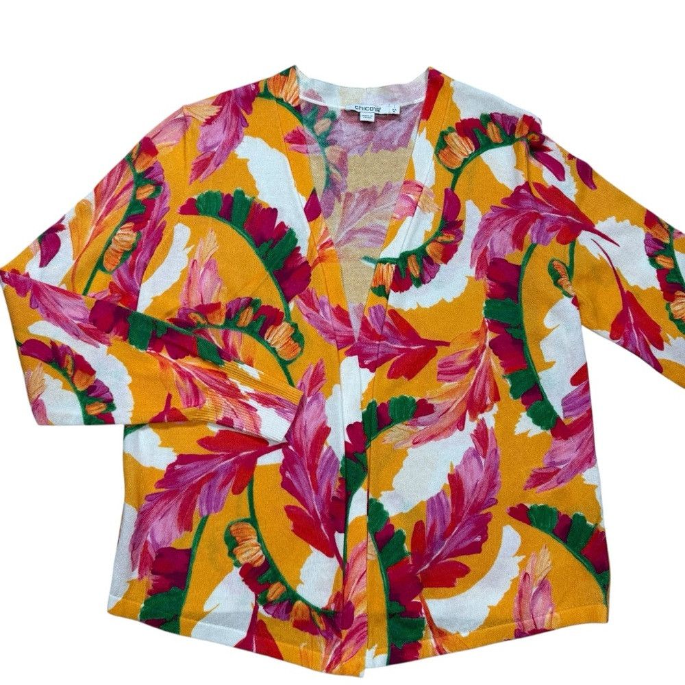 Chicos New Chico's Summer Romance Foliage Topper Size 1 US M Size M / US 6-8 / IT 42-44 - 6 Thumbnail