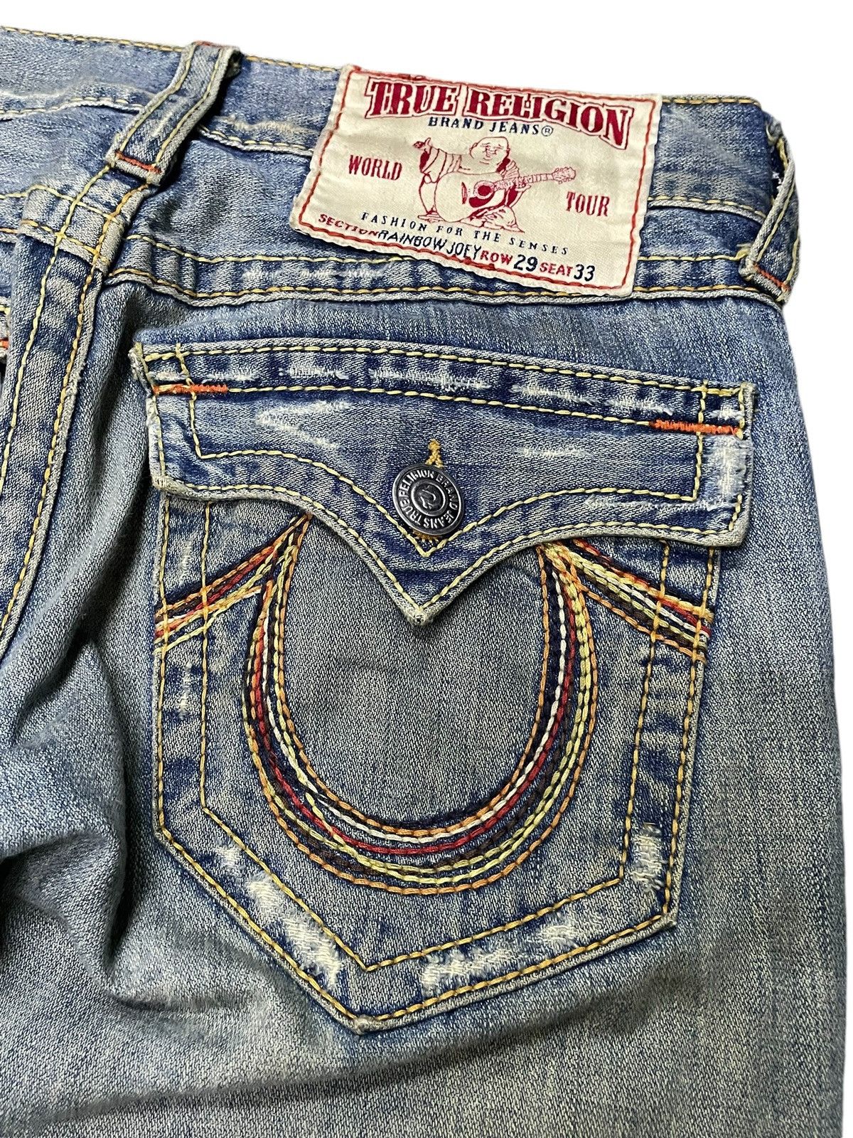 Hysteric Glamour × True Religion True Religion Rainbow Joey Heavy Stitched Distressed Jeans Size US 32 / EU 48 - 22 Thumbnail