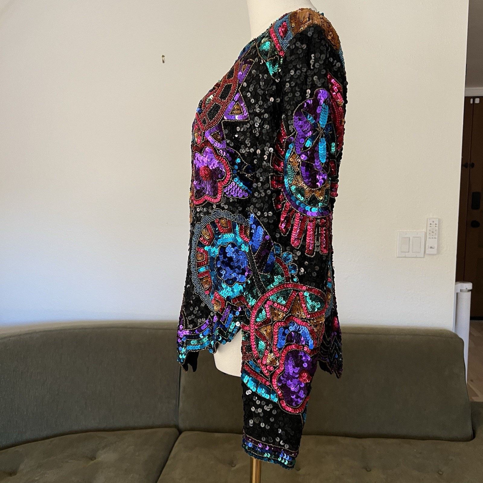 Other Laurence Kazar Top (L) 80s Glam Sequin Beaded Maximalist Size L / US 10 / IT 46 - 4 Thumbnail