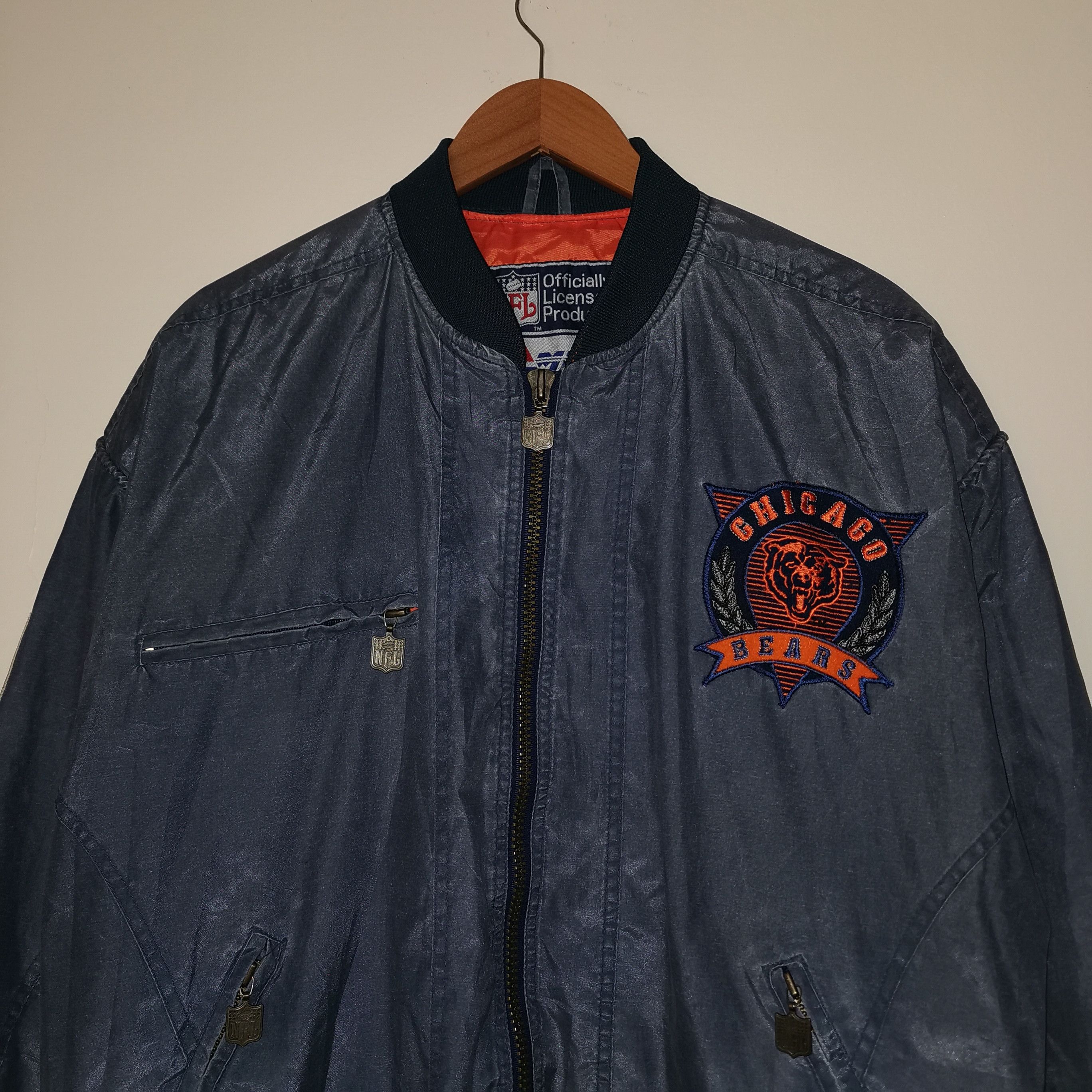 NFL Rare NFL Chicago bears Bomber vintage jacket 90's campri Size US XL / EU 56 / 4 - 2 Thumbnail