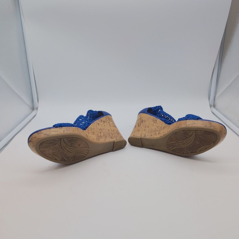 Other Impo Royal Blue Crochet Wedge Sandals Sz 10.5 Size US 10.5 / IT 40.5 - 7 Thumbnail