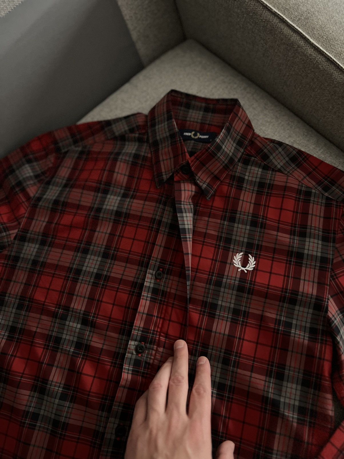 Fred Perry Fred Perry Checkered Red Logo Shirt Size US S / EU 44-46 / 1 - 9 Thumbnail