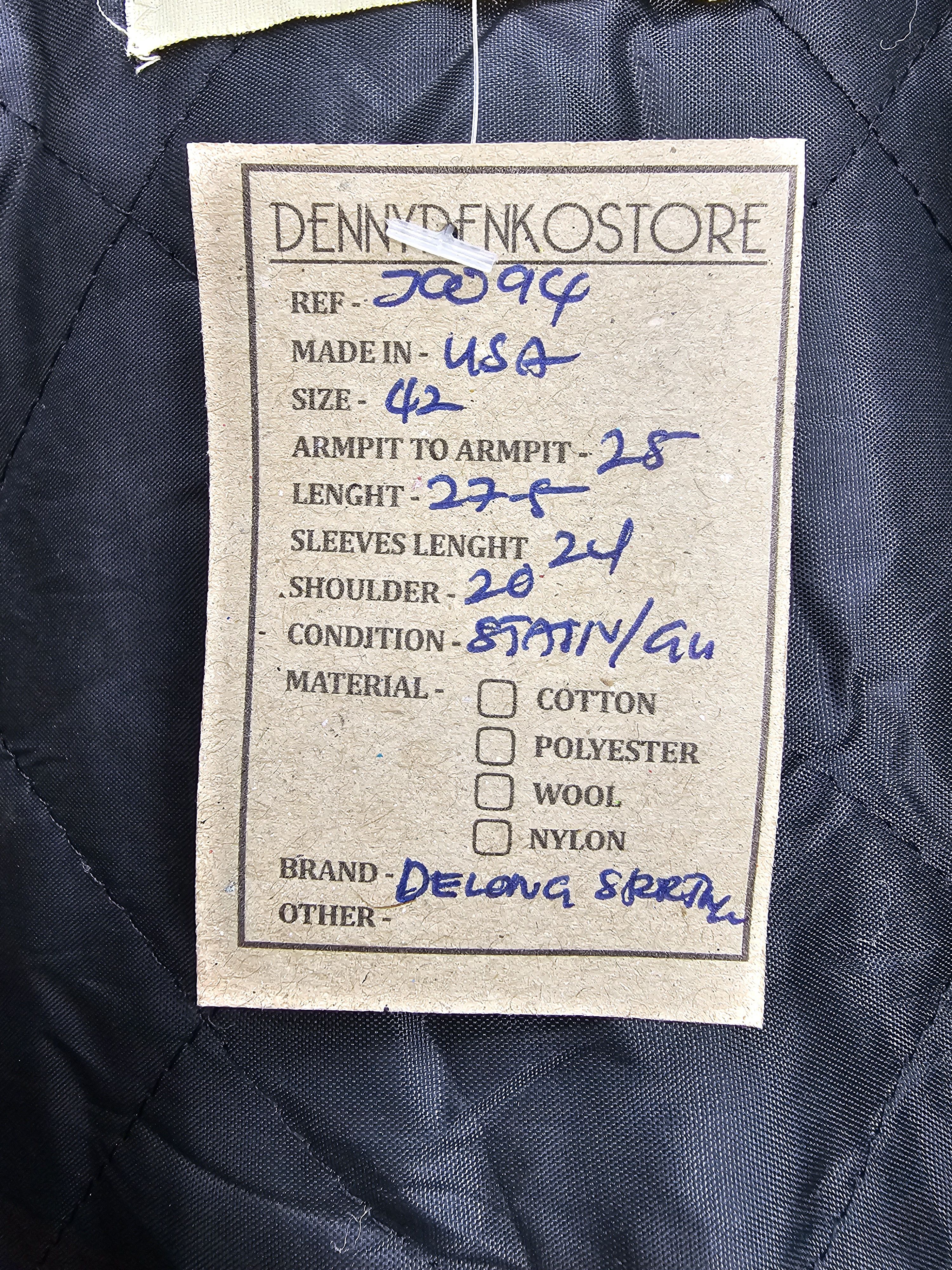 Delong Vtg 80's DeLONG Sportwear Wool Leather Varsiti Jacket J0094 Size US M / EU 48-50 / 2 - 15 Thumbnail