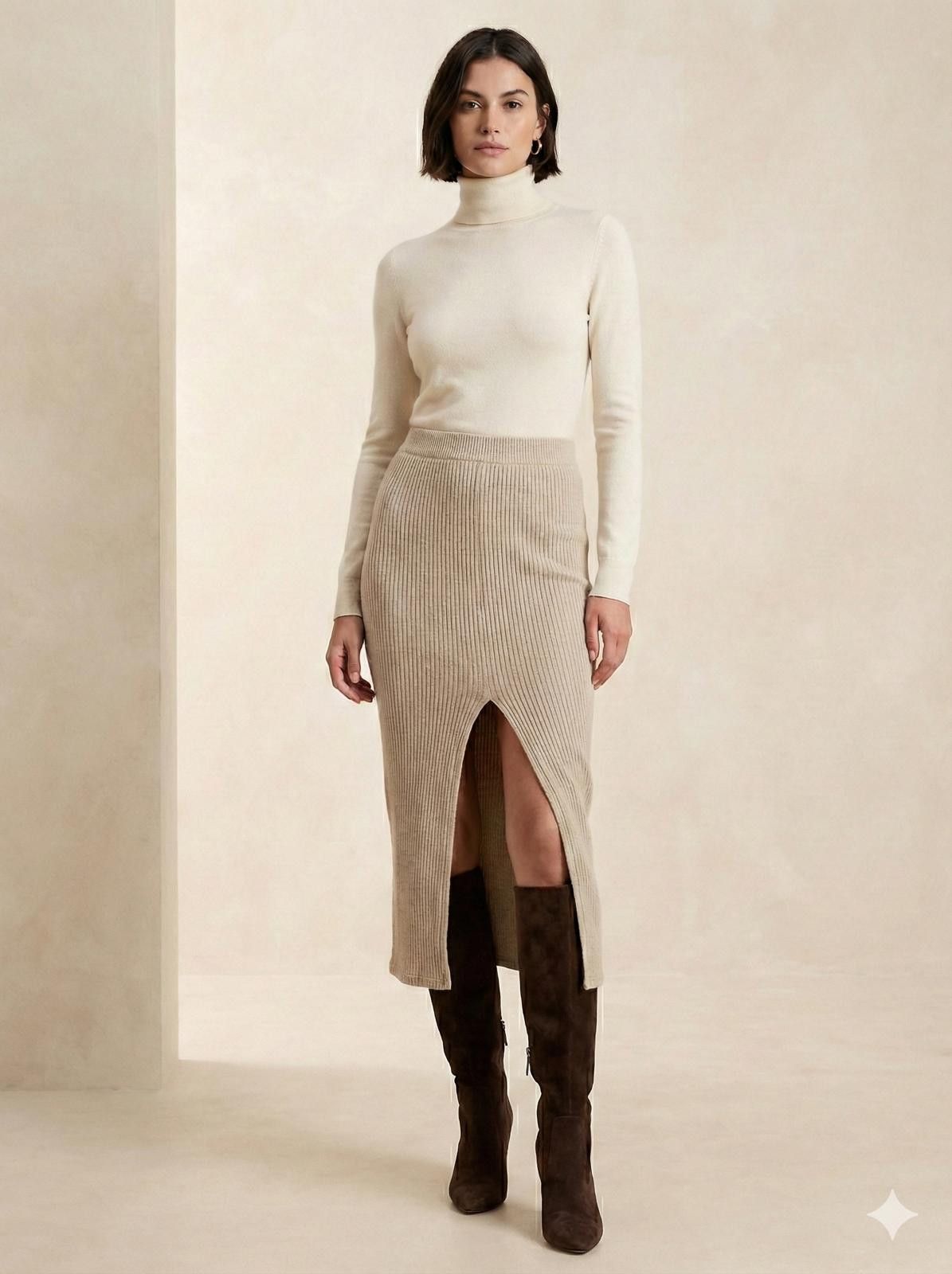 Other Toby Heart Ginger Ribbed Maxi Skirt Beige Cream Size M Size 32" / US 10 / IT 46 - 1 Thumbnail