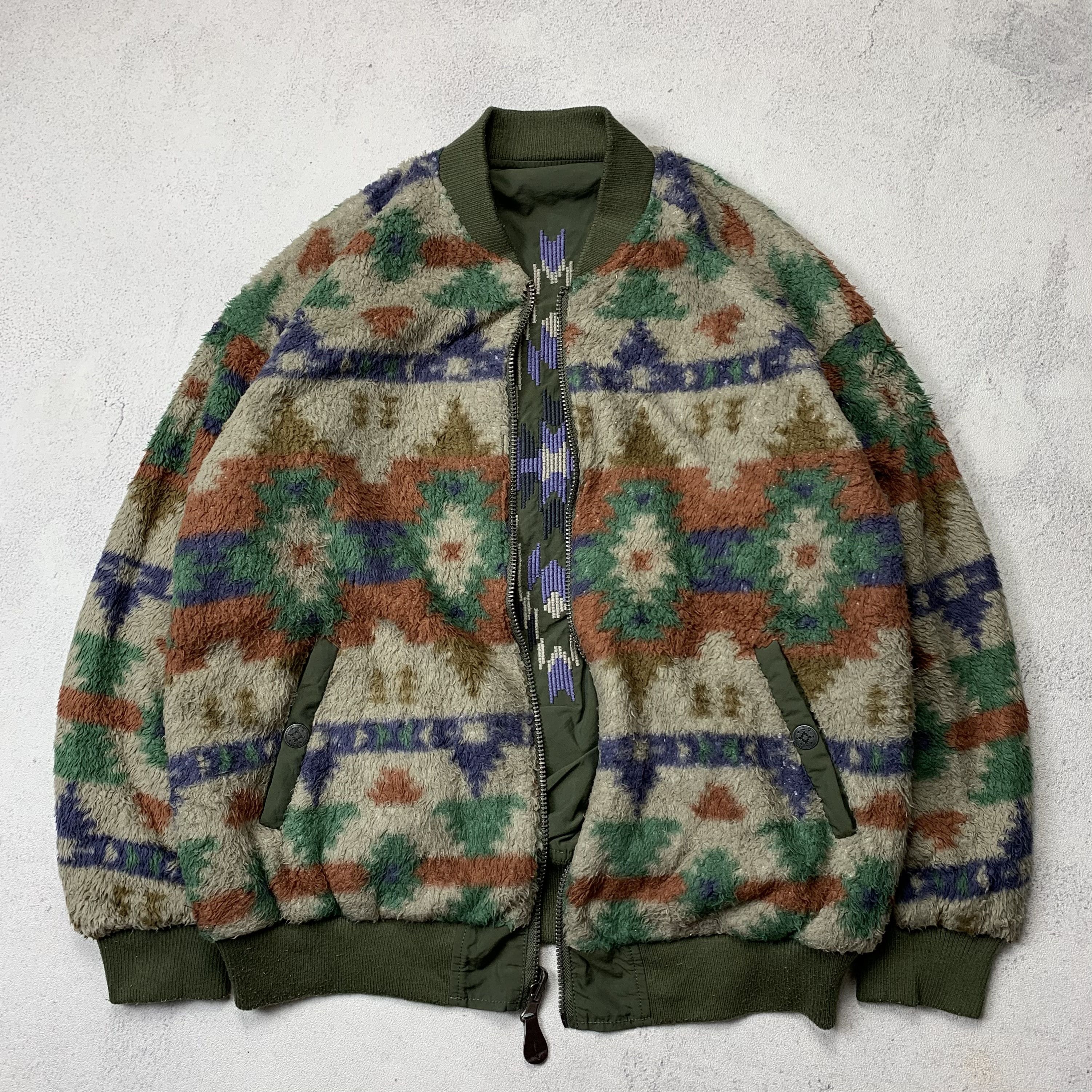 Japanese Brand Reversible TITICACA Bomber Jacket Navajo Size US M / EU 48-50 / 2 - 4 Thumbnail
