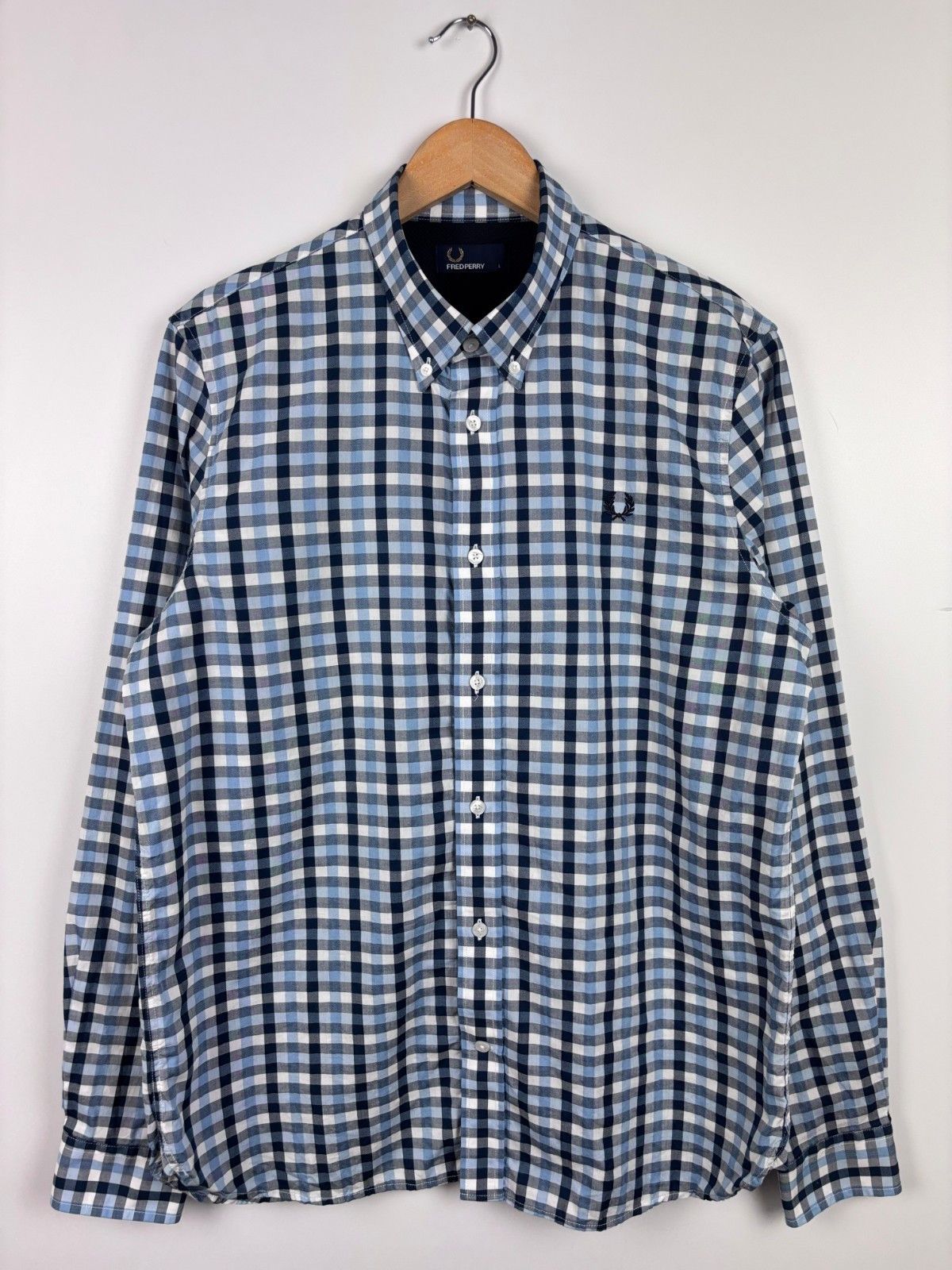 Fred Perry Fred Perry Long Sleeve Button Down Check Shirt Blue Size L Size US L / EU 52-54 / 3 - 1 Thumbnail