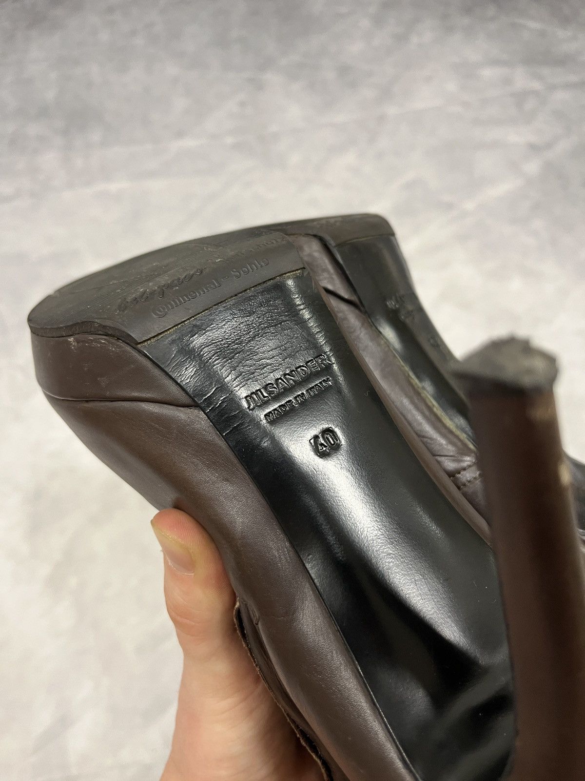 Jil Sander Jil Sander Brown Leather Platform High Heel Boots Size US 10 / IT 40 - 16 Thumbnail