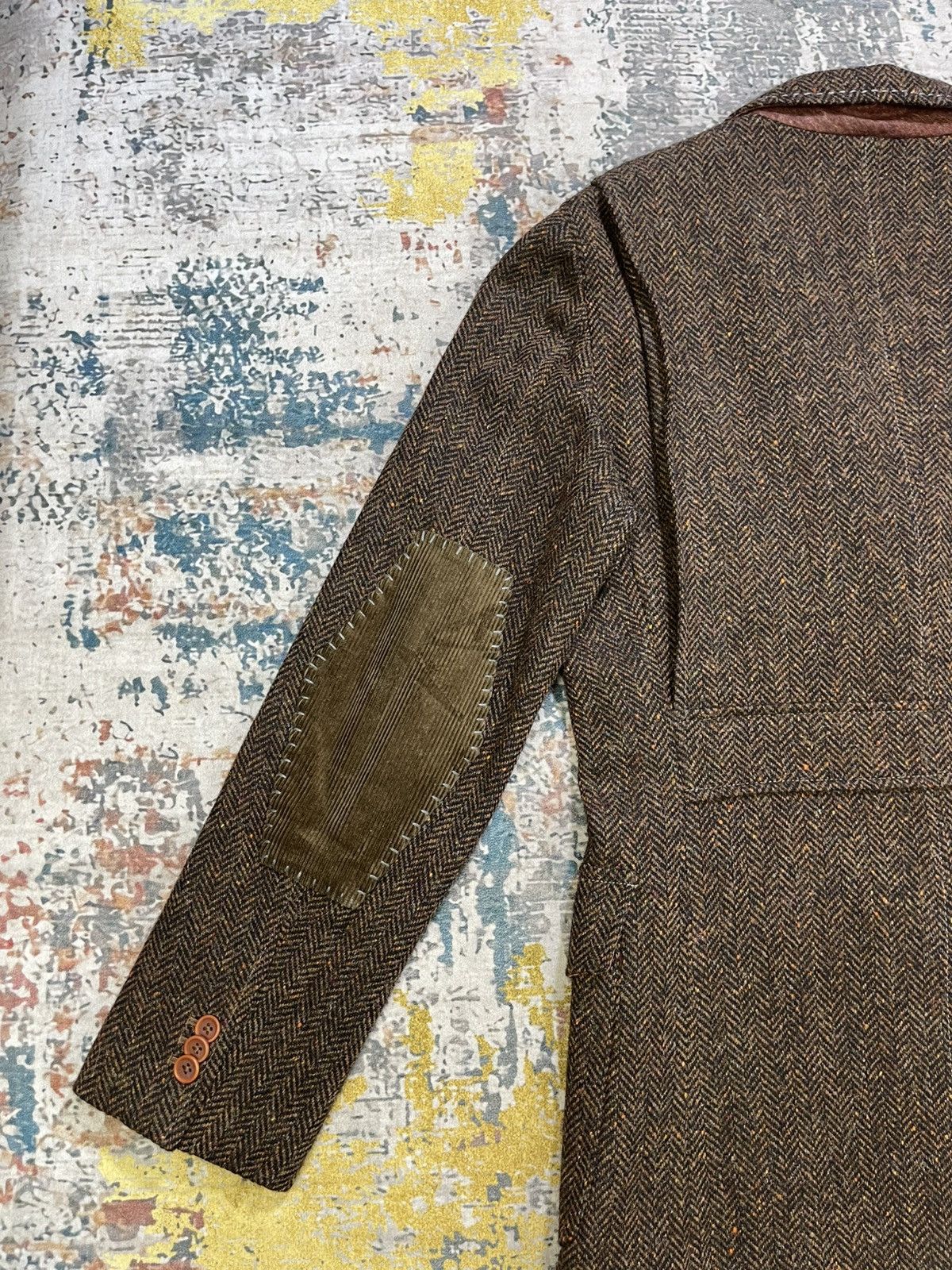 Japanese Brand Abx Herringbone Tweed Elbow Patch Sport Coat Size US S / EU 44-46 / 1 - 7 Thumbnail