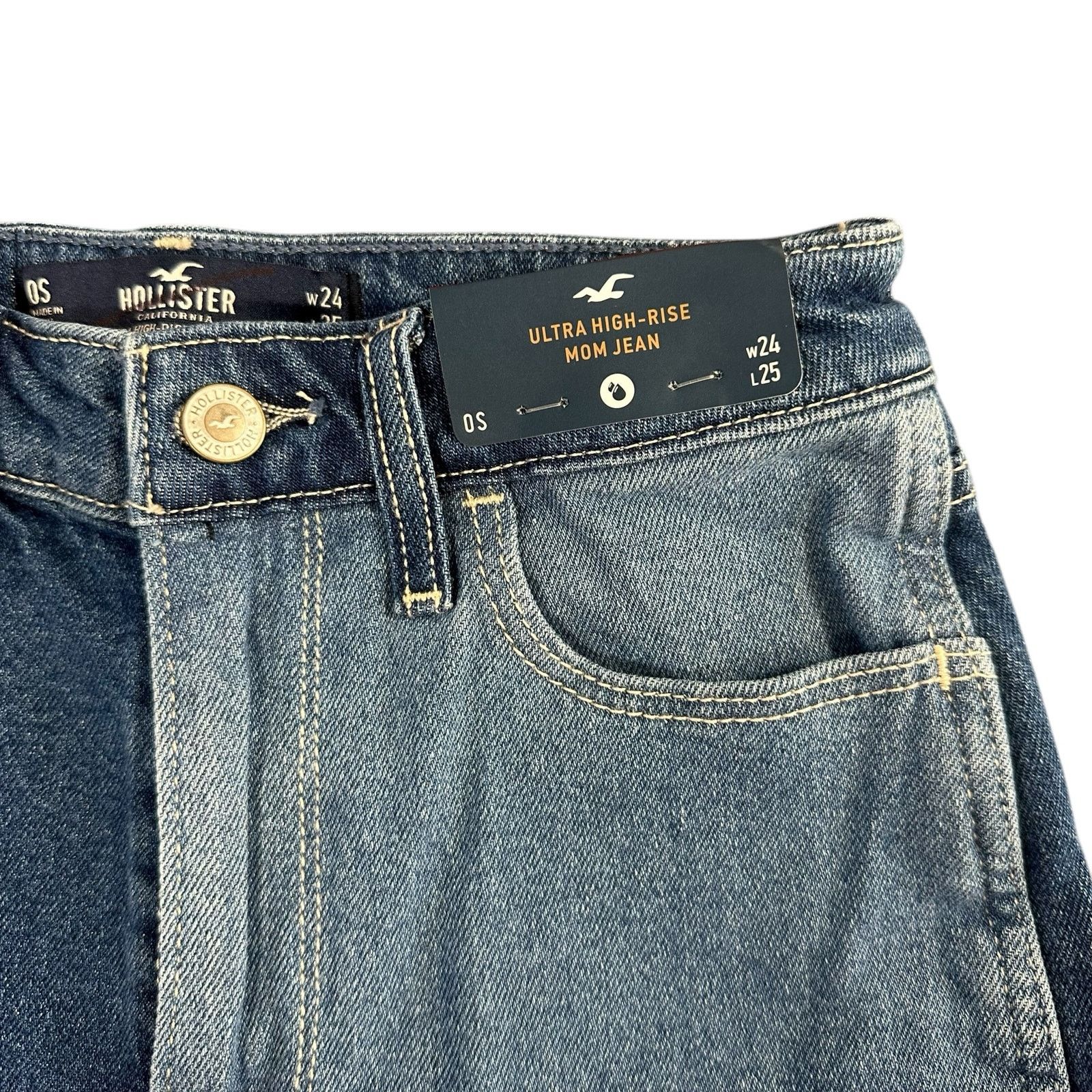 Hollister Hollister Ultra High Rise Mom Jeans Patchwork Size 24x25 Size 24" / US 00 / IT 34 - 3 Thumbnail