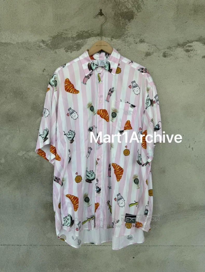 Vetements Vetements Cartoon Striped Short Sleeve Shirt Size US M / EU 48-50 / 2 - 1 Thumbnail